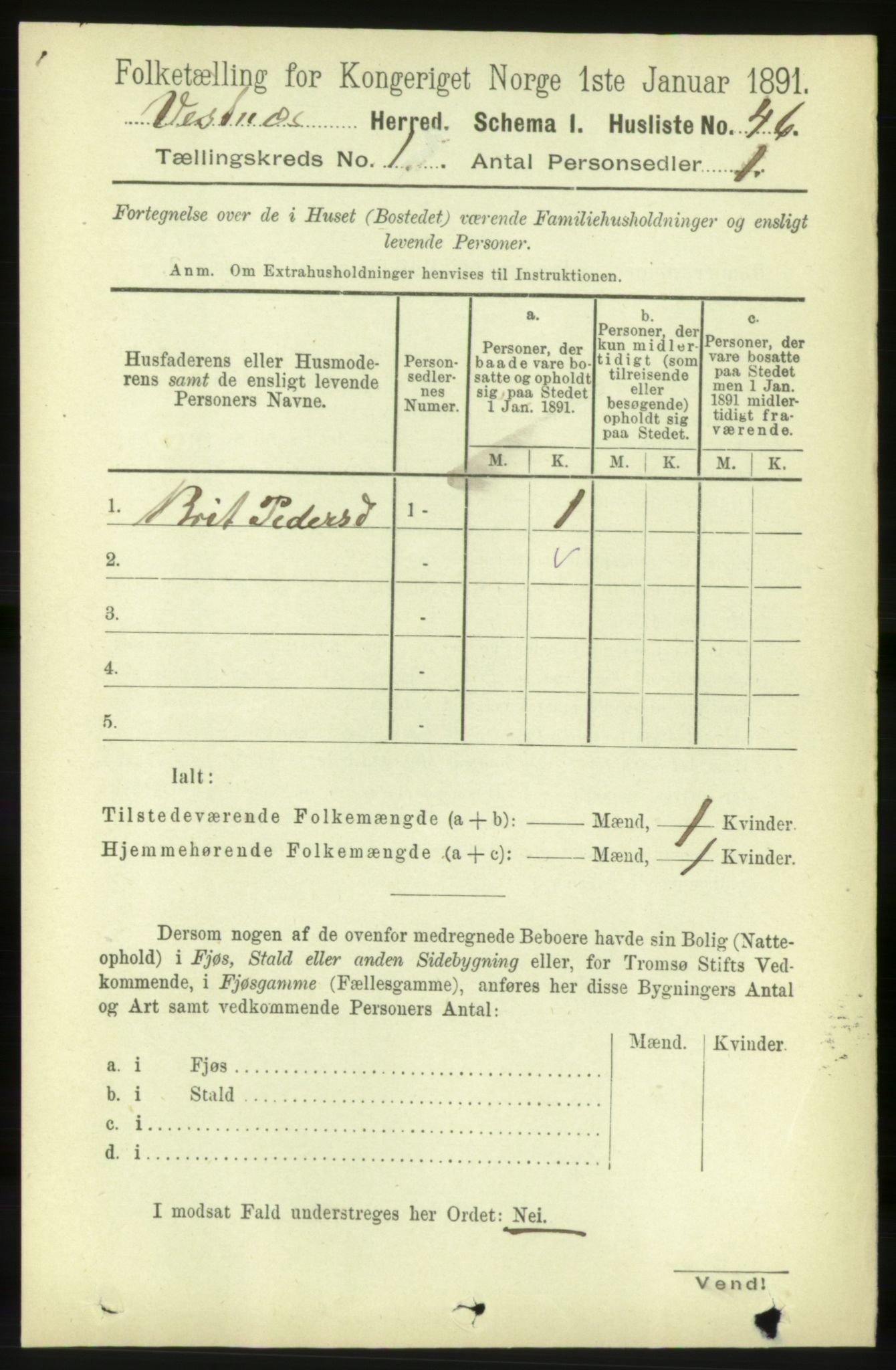 RA, Folketelling 1891 for 1535 Vestnes herred, 1891, s. 78