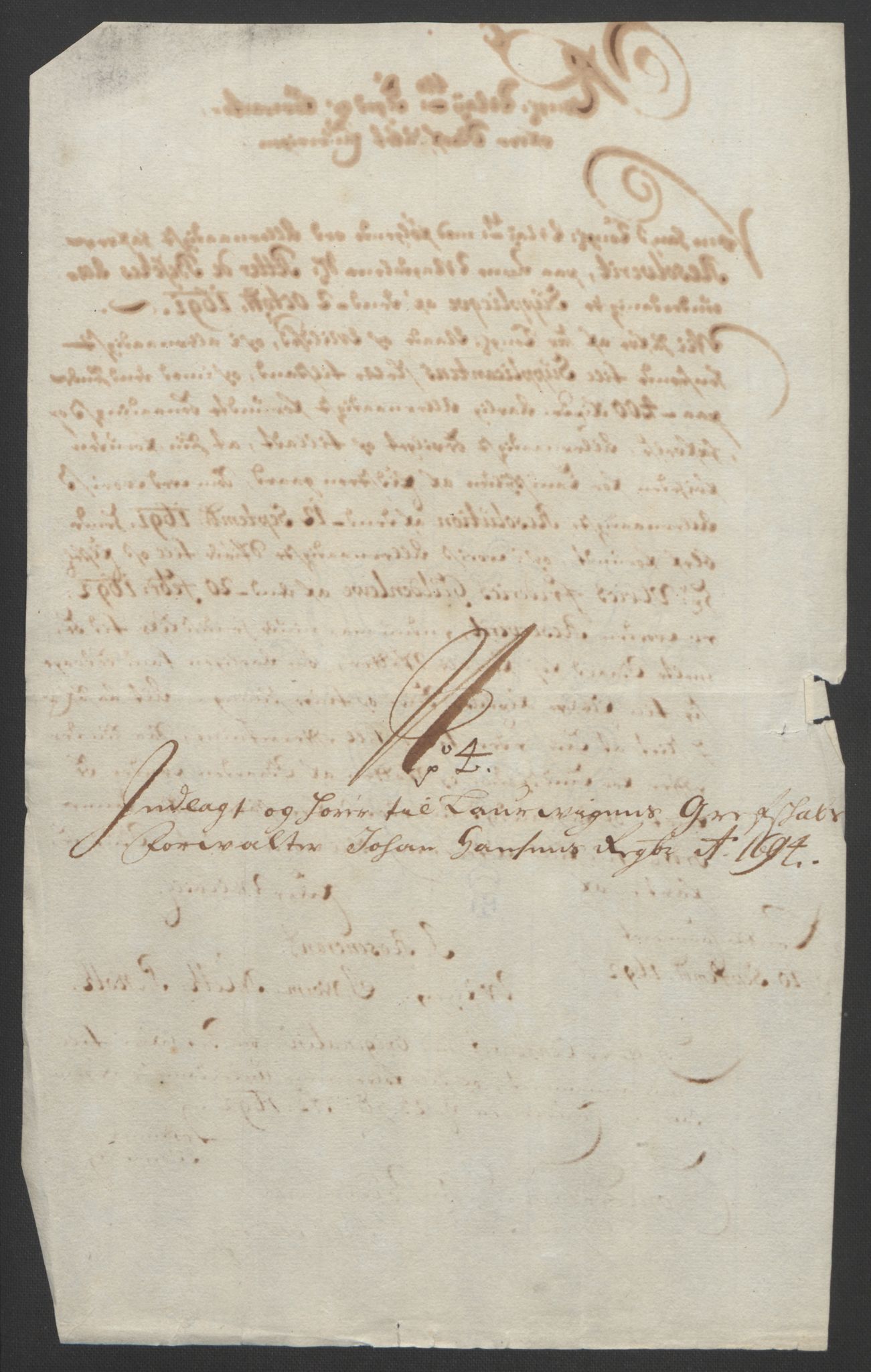 Rentekammeret inntil 1814, Reviderte regnskaper, Fogderegnskap, AV/RA-EA-4092/R33/L1974: Fogderegnskap Larvik grevskap, 1693-1695, s. 186