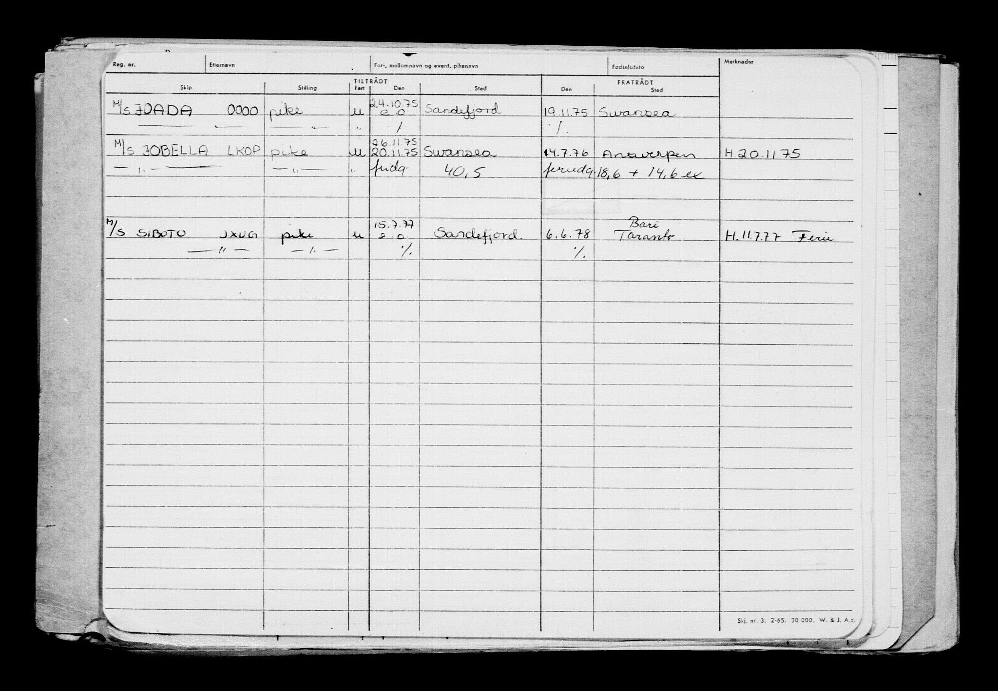 Direktoratet for sjømenn, RA/S-3545/G/Gb/L0220: Hovedkort, 1923, s. 763