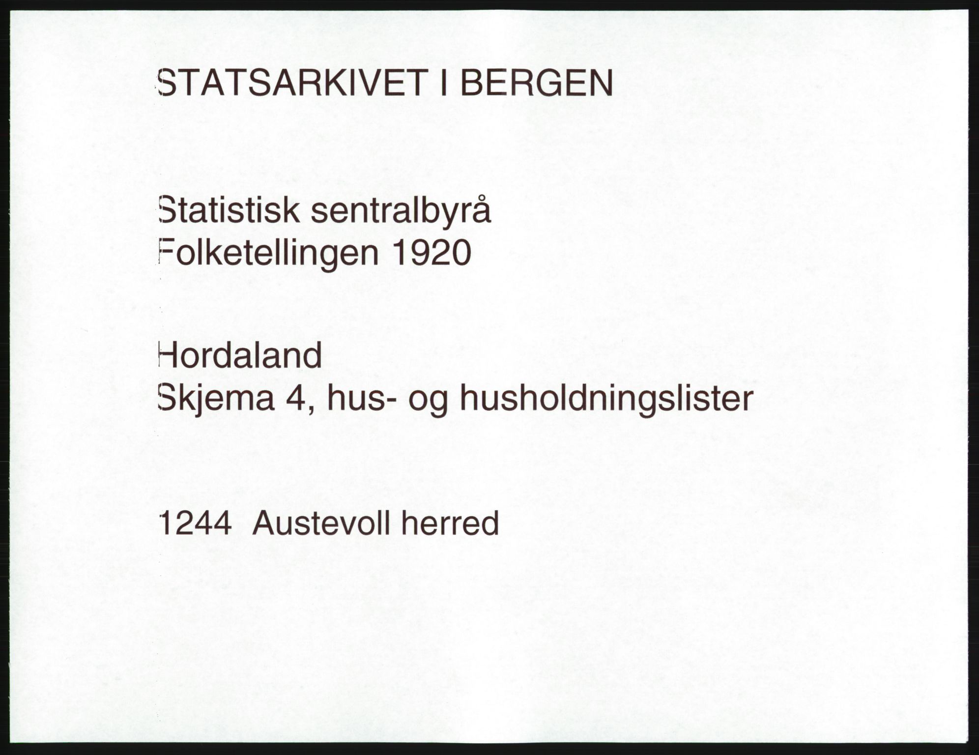 SAB, Folketelling 1920 for 1244 Austevoll herred, 1920, s. 41