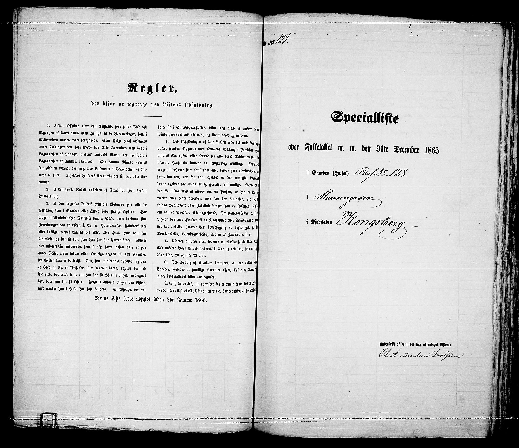 RA, Folketelling 1865 for 0604B Kongsberg prestegjeld, Kongsberg kjøpstad, 1865, s. 258