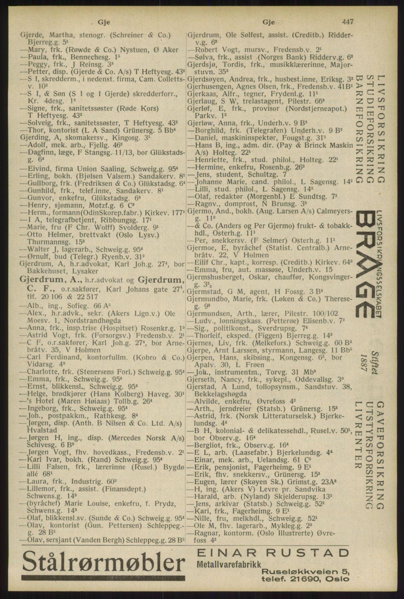 Kristiania/Oslo adressebok, PUBL/-, 1934, s. 447