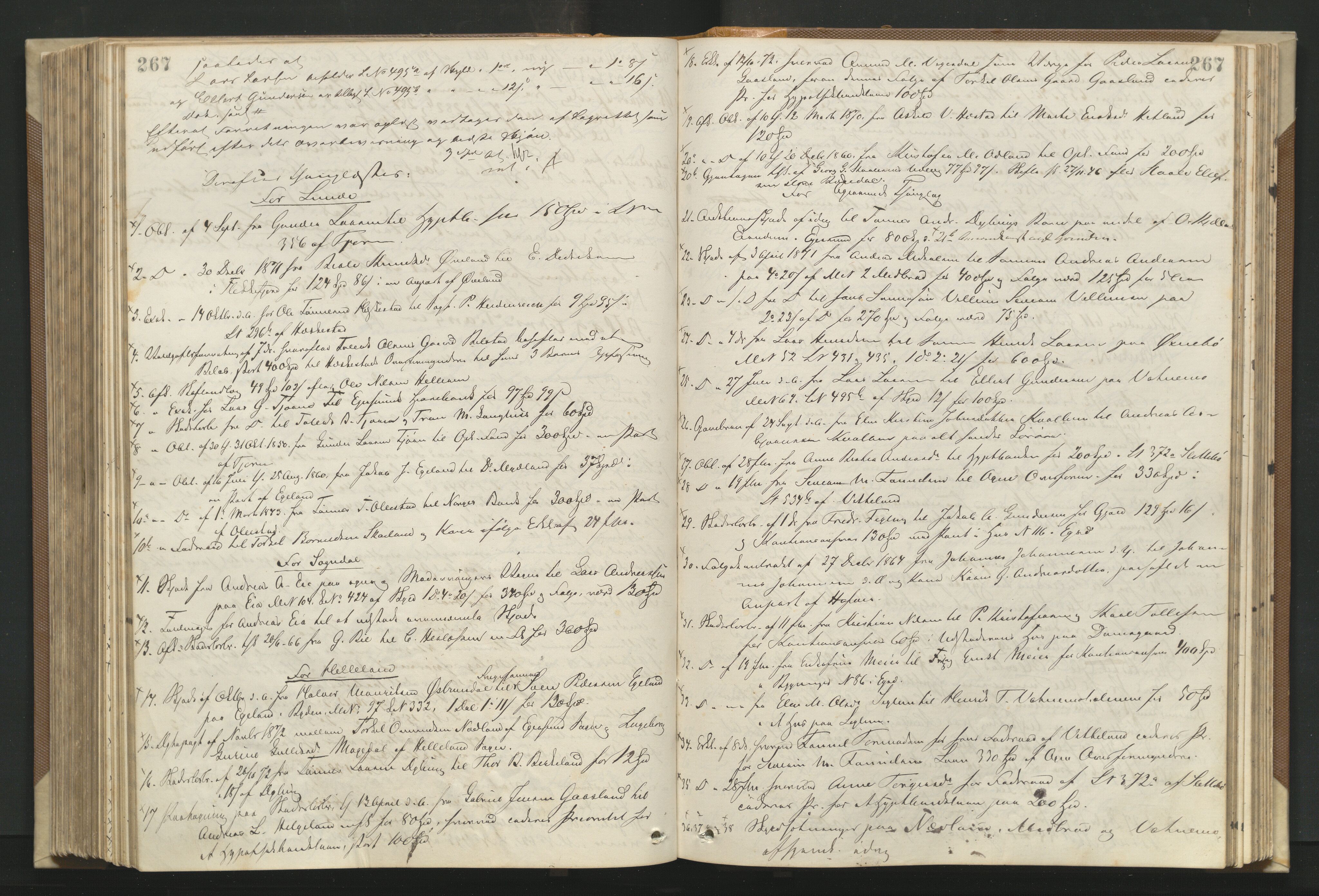 Dalane sorenskriveri, AV/SAST-A-100309/001/3/30/30BA/L0001: TINGBOK, 1868-1875, s. 267