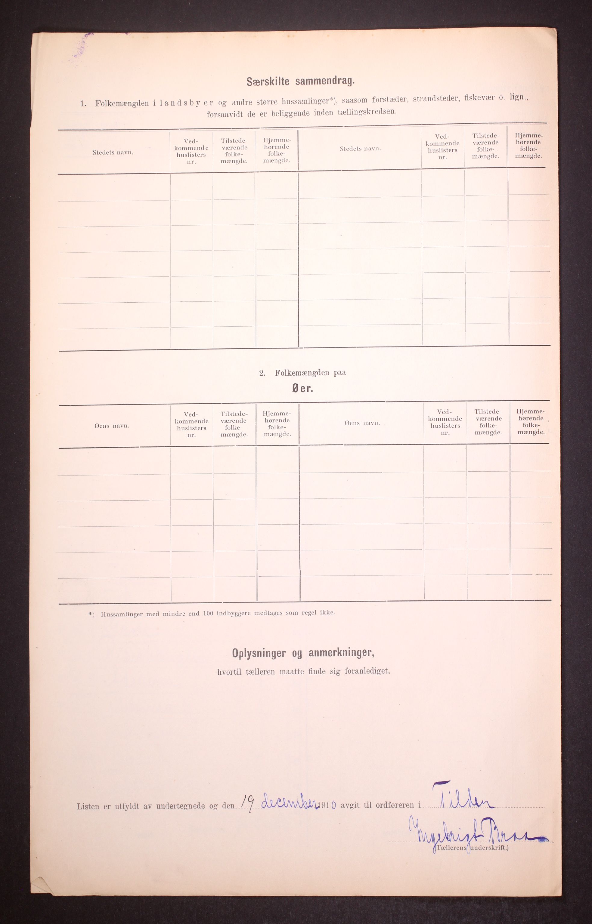 RA, Folketelling 1910 for 1661 Tiller herred, 1910, s. 6