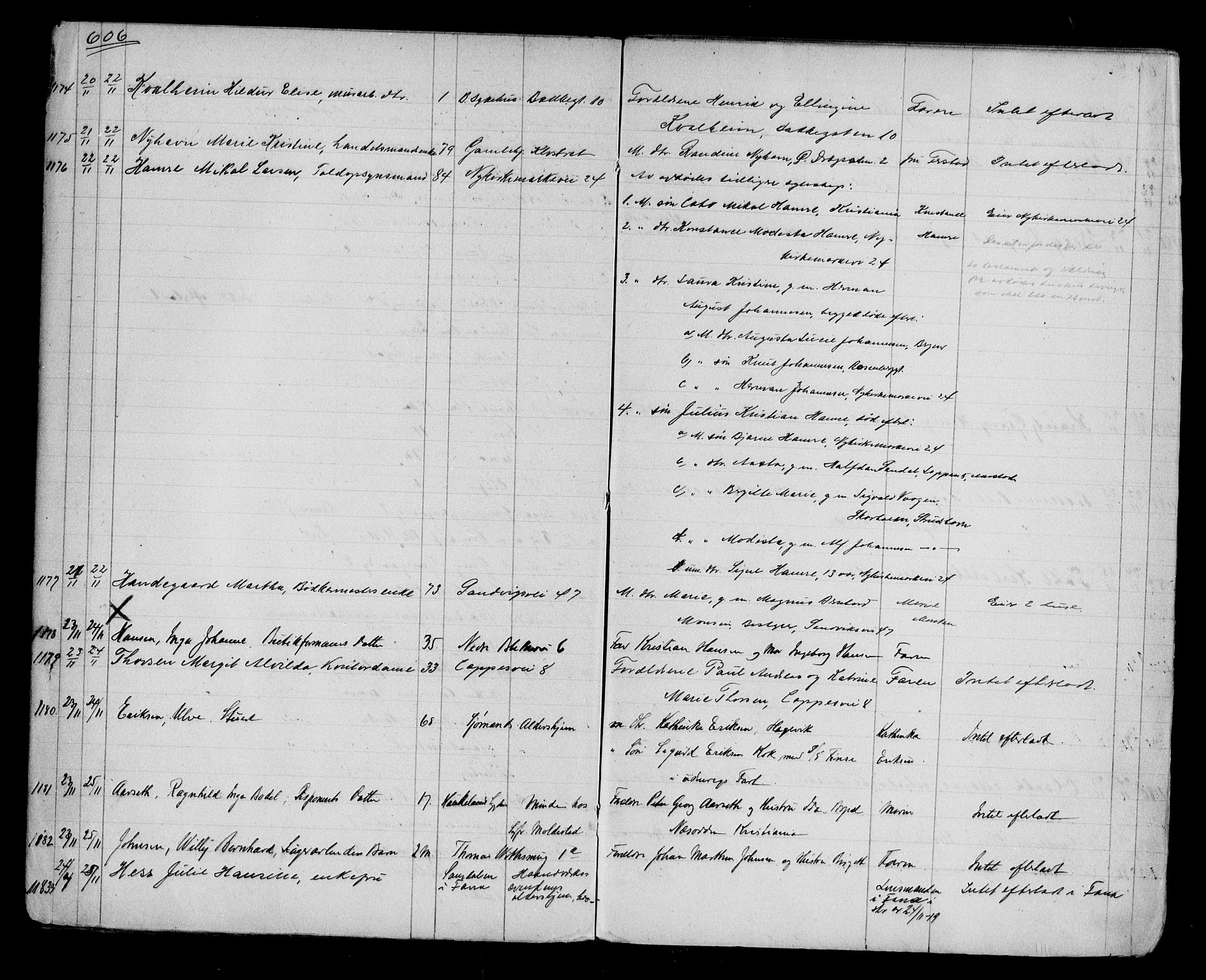 Byfogd og Byskriver i Bergen, AV/SAB-A-3401/06/06Na/L0012: Dødsfallsjournaler, 1918-1919, s. 606-607