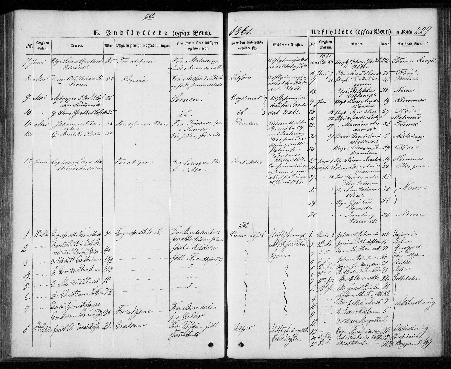 Ministerialprotokoller, klokkerbøker og fødselsregistre - Nordland, AV/SAT-A-1459/827/L0392: Ministerialbok nr. 827A04, 1853-1866, s. 229