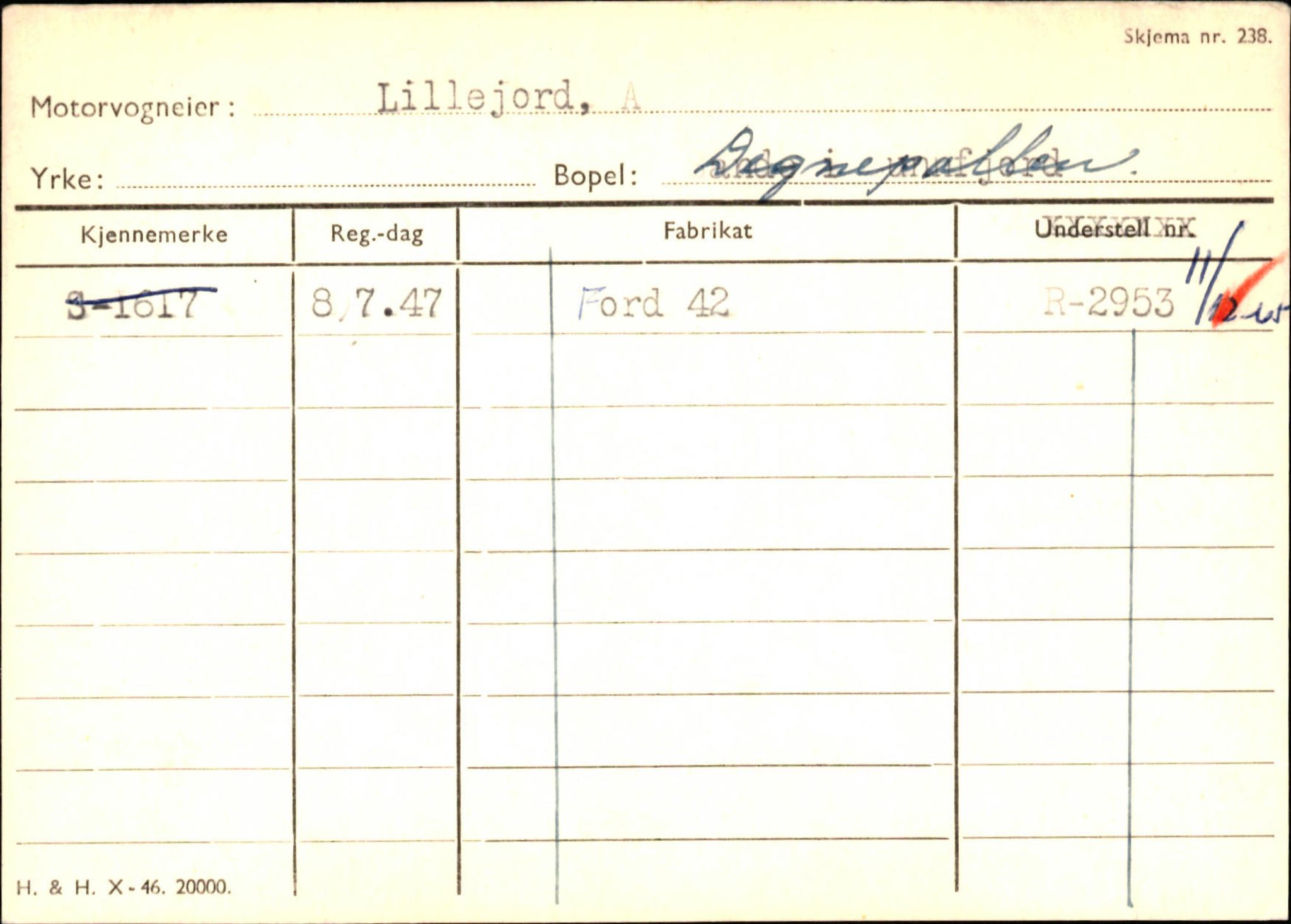 Statens vegvesen, Sogn og Fjordane vegkontor, AV/SAB-A-5301/4/F/L0144: Registerkort Vågsøy A-R, 1945-1975, s. 1644