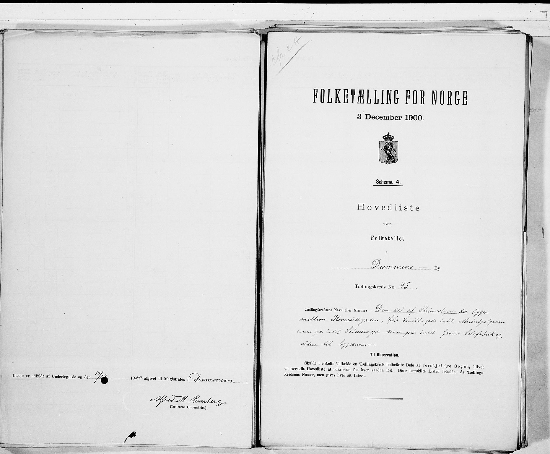 RA, Folketelling 1900 for 0602 Drammen kjøpstad, 1900, s. 95