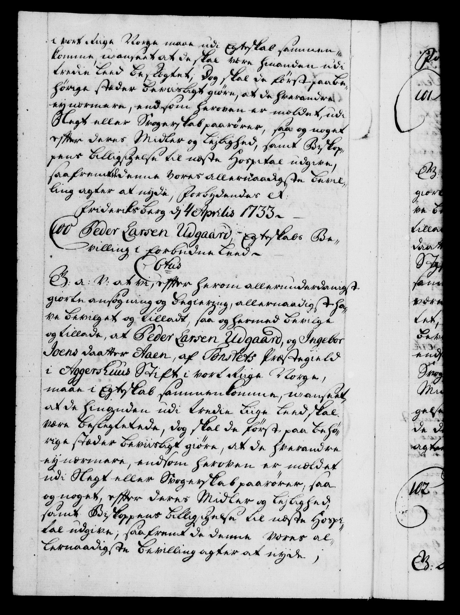 Danske Kanselli 1572-1799, RA/EA-3023/F/Fc/Fca/Fcaa/L0028: Norske registre, 1733-1734, s. 76b