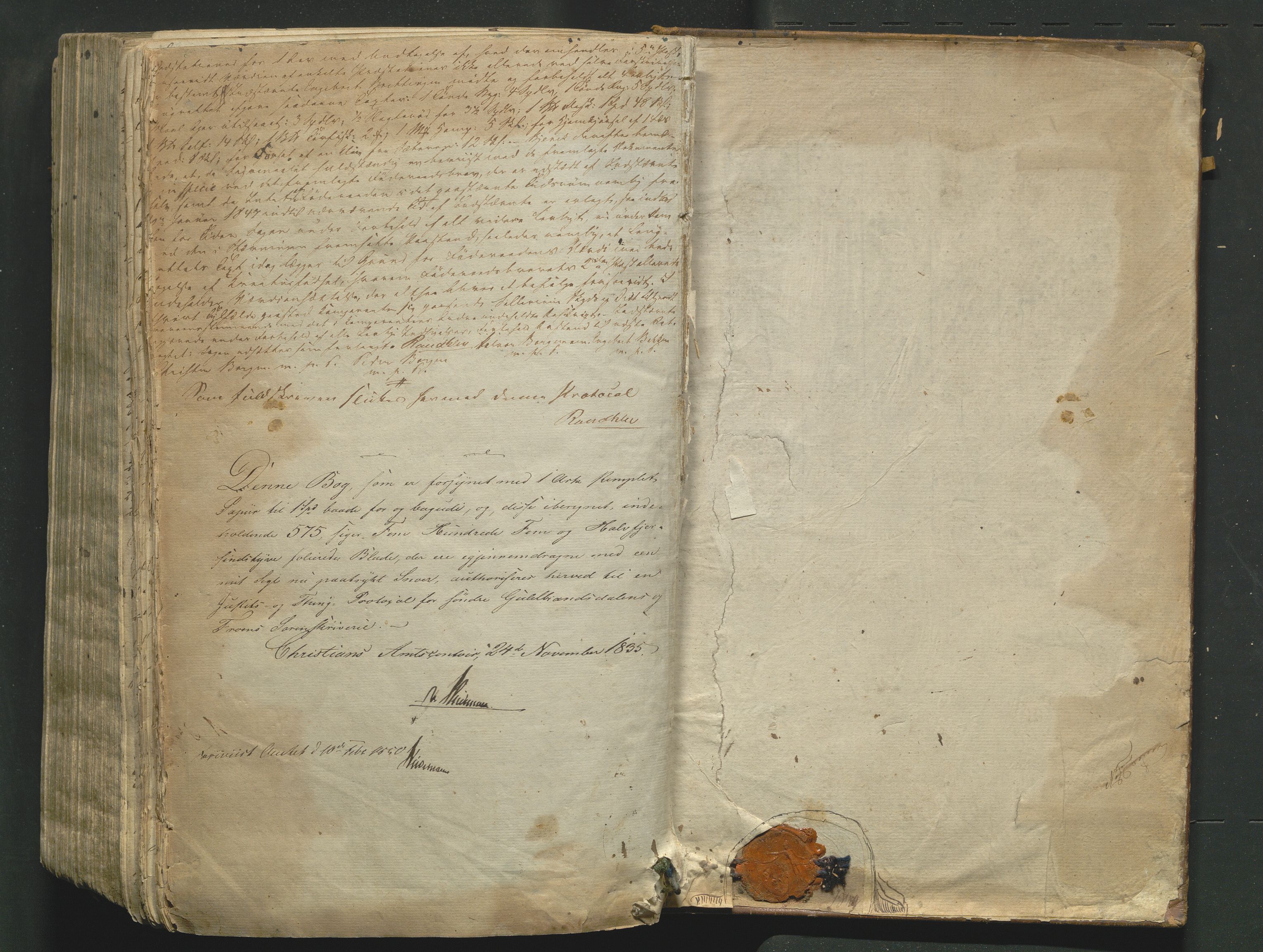 Mellom-Gudbrandsdal sorenskriveri, SAH/TING-038/G/Gb/L0001: Tingbok, 1835-1849, s. 575b