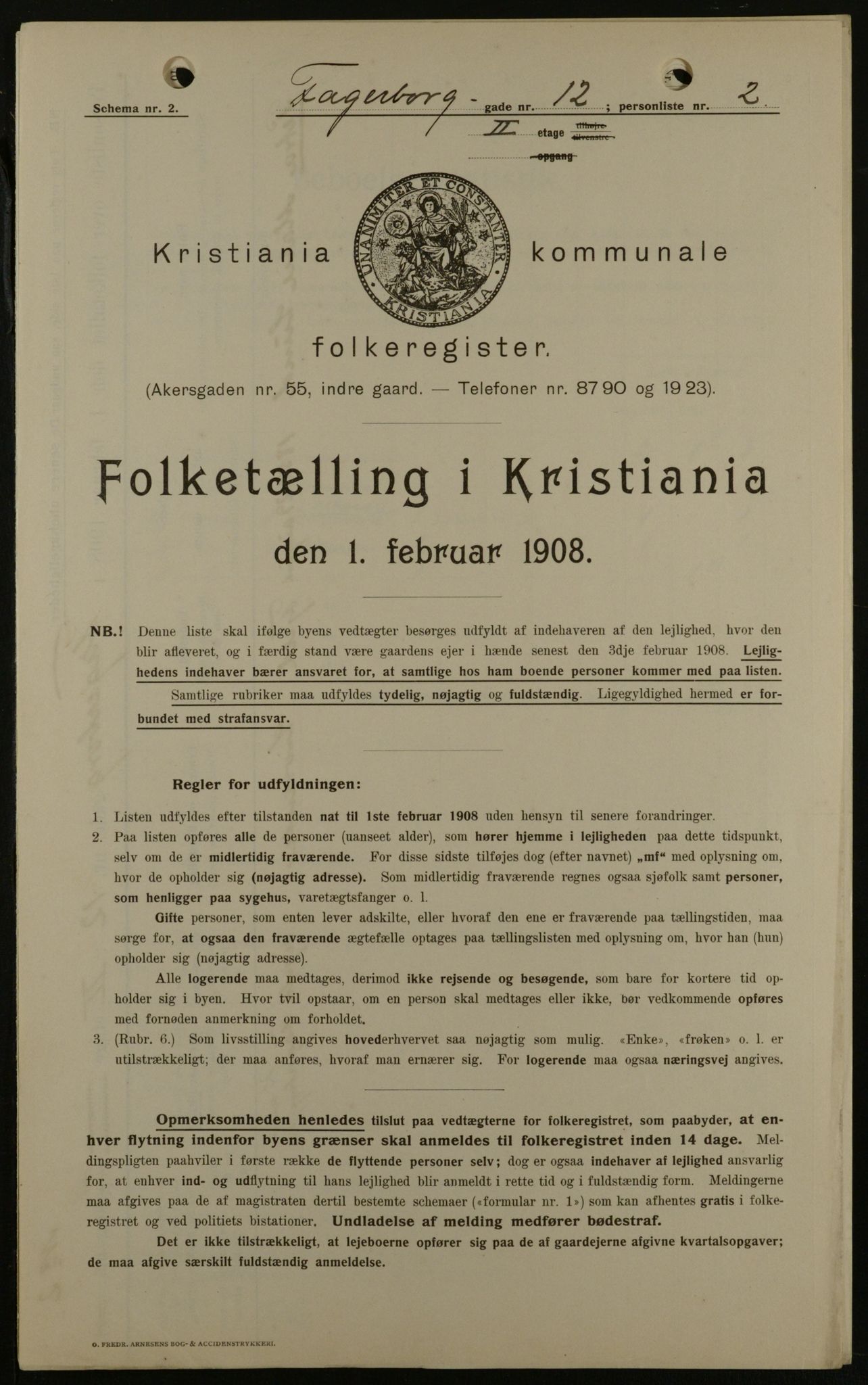 OBA, Kommunal folketelling 1.2.1908 for Kristiania kjøpstad, 1908, s. 20899