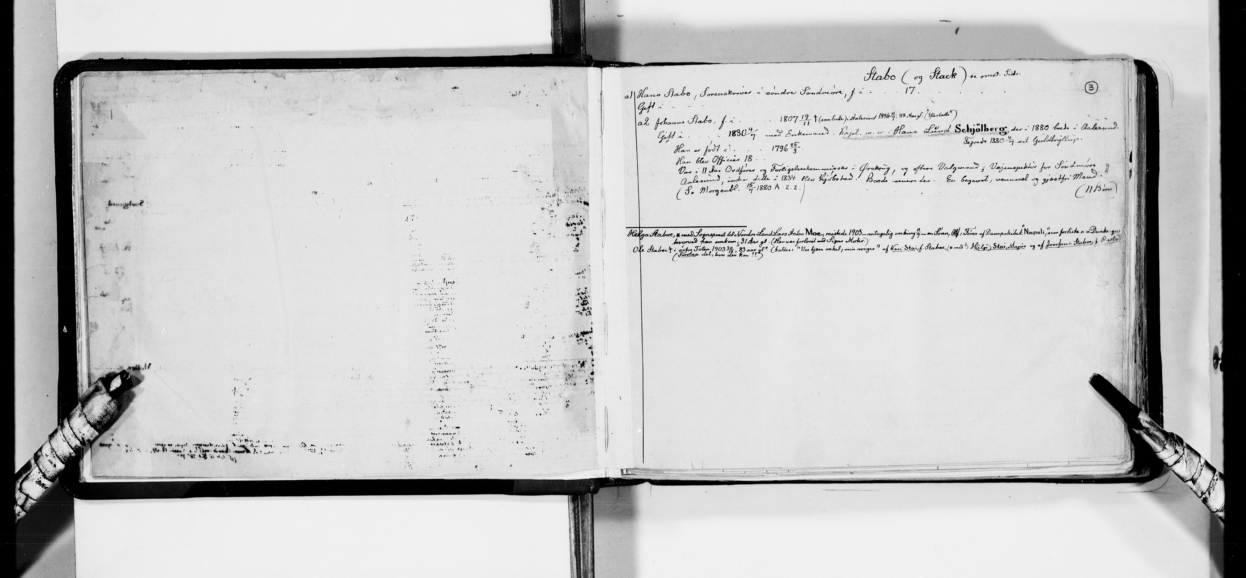 Lassens samlinger, AV/RA-PA-0051/F/Fa/L0041: Personalhistoriske og genealogiske opptegnelser: Stabenfeldt - Stuart, 1500-1907