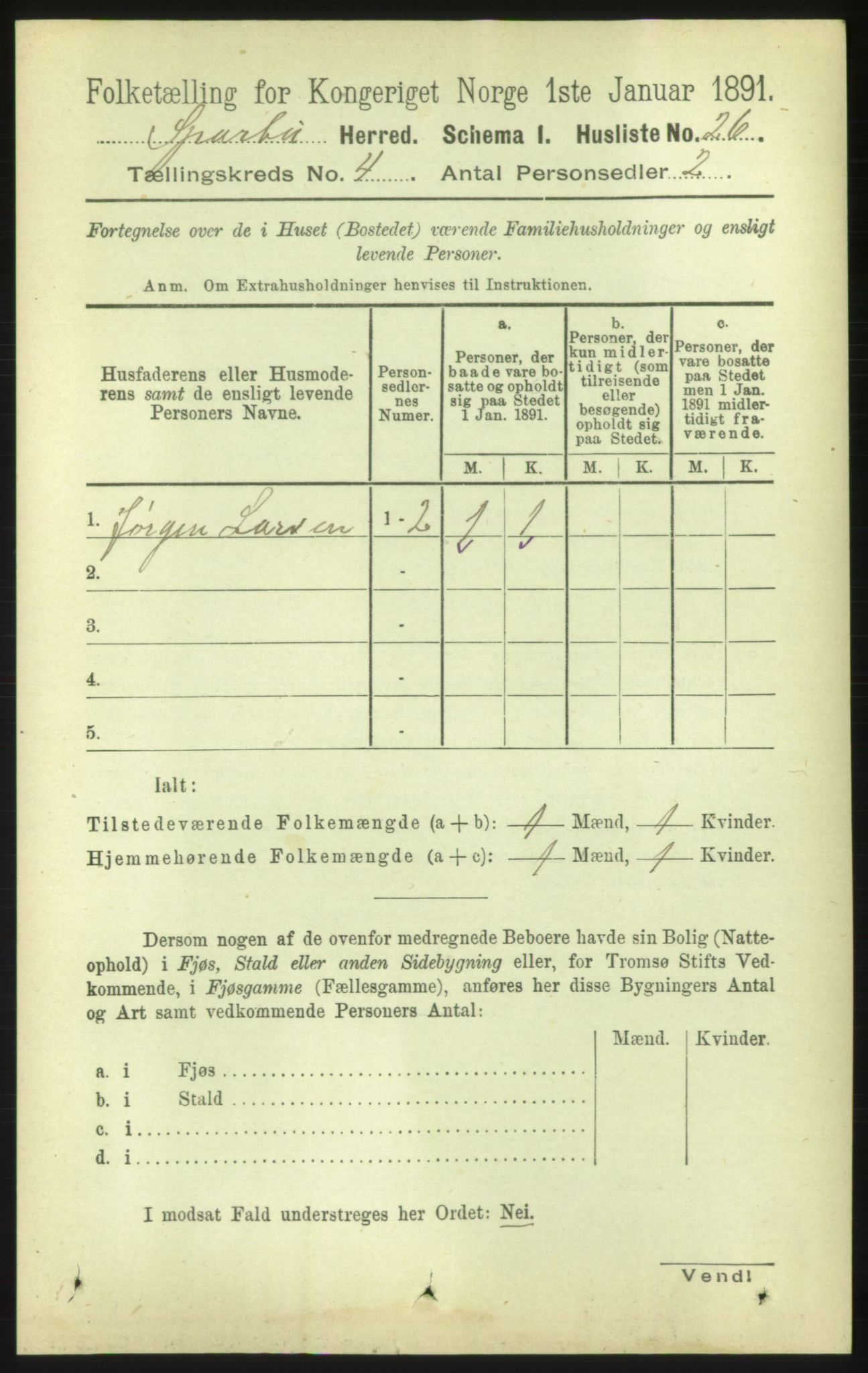 RA, Folketelling 1891 for 1731 Sparbu herred, 1891, s. 1347