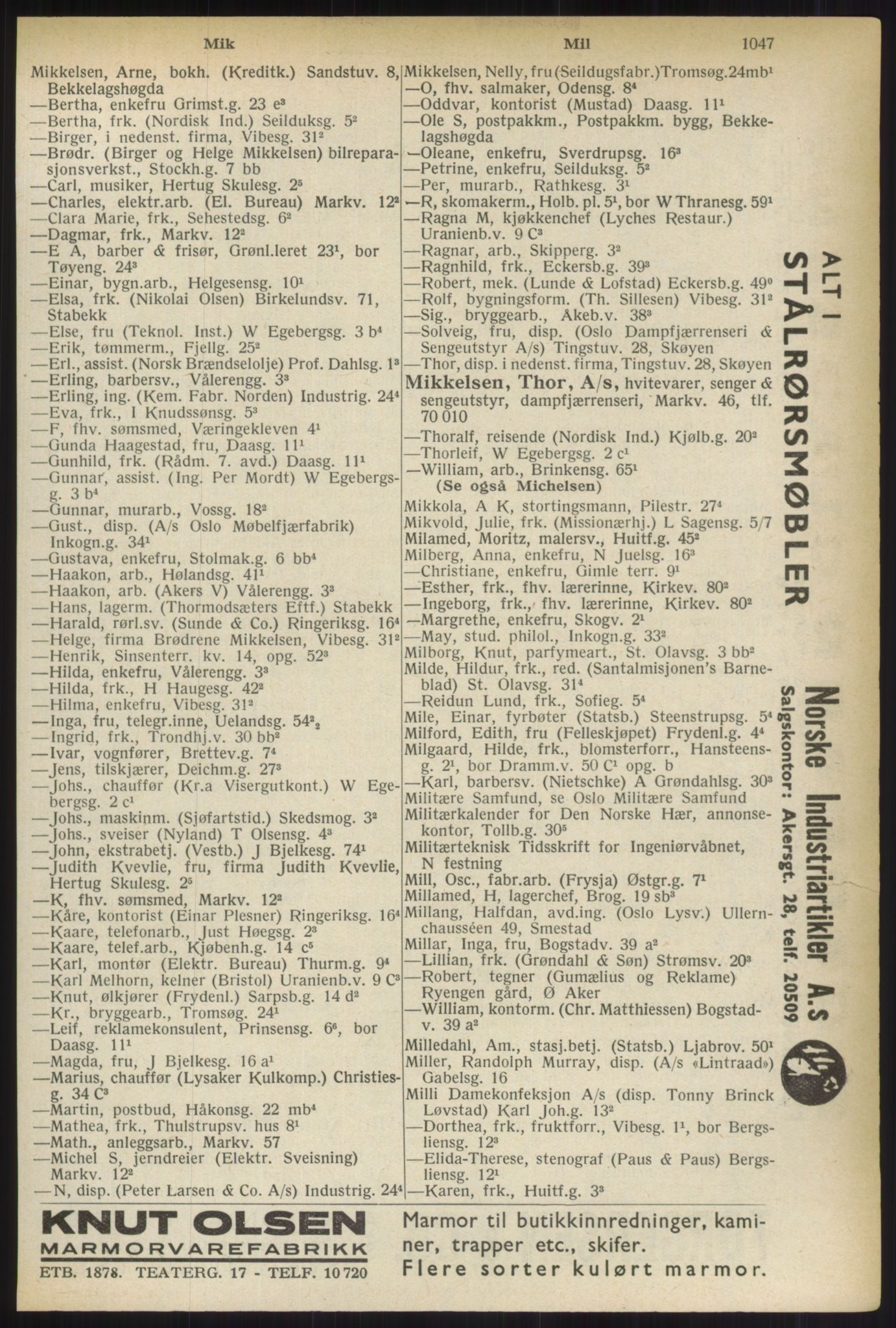 Kristiania/Oslo adressebok, PUBL/-, 1937, s. 1047