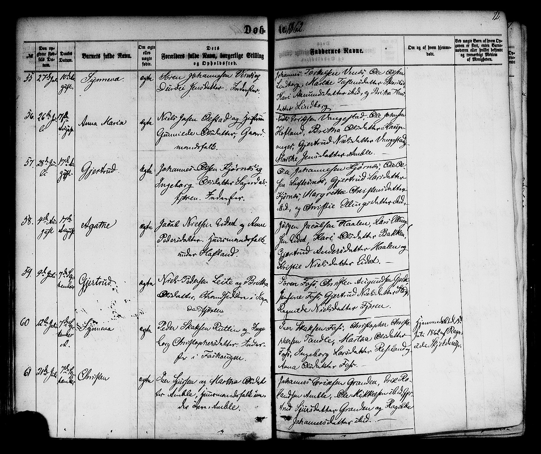 Sogndal sokneprestembete, AV/SAB-A-81301/H/Haa/Haaa/L0013: Ministerialbok nr. A 13, 1859-1877, s. 72