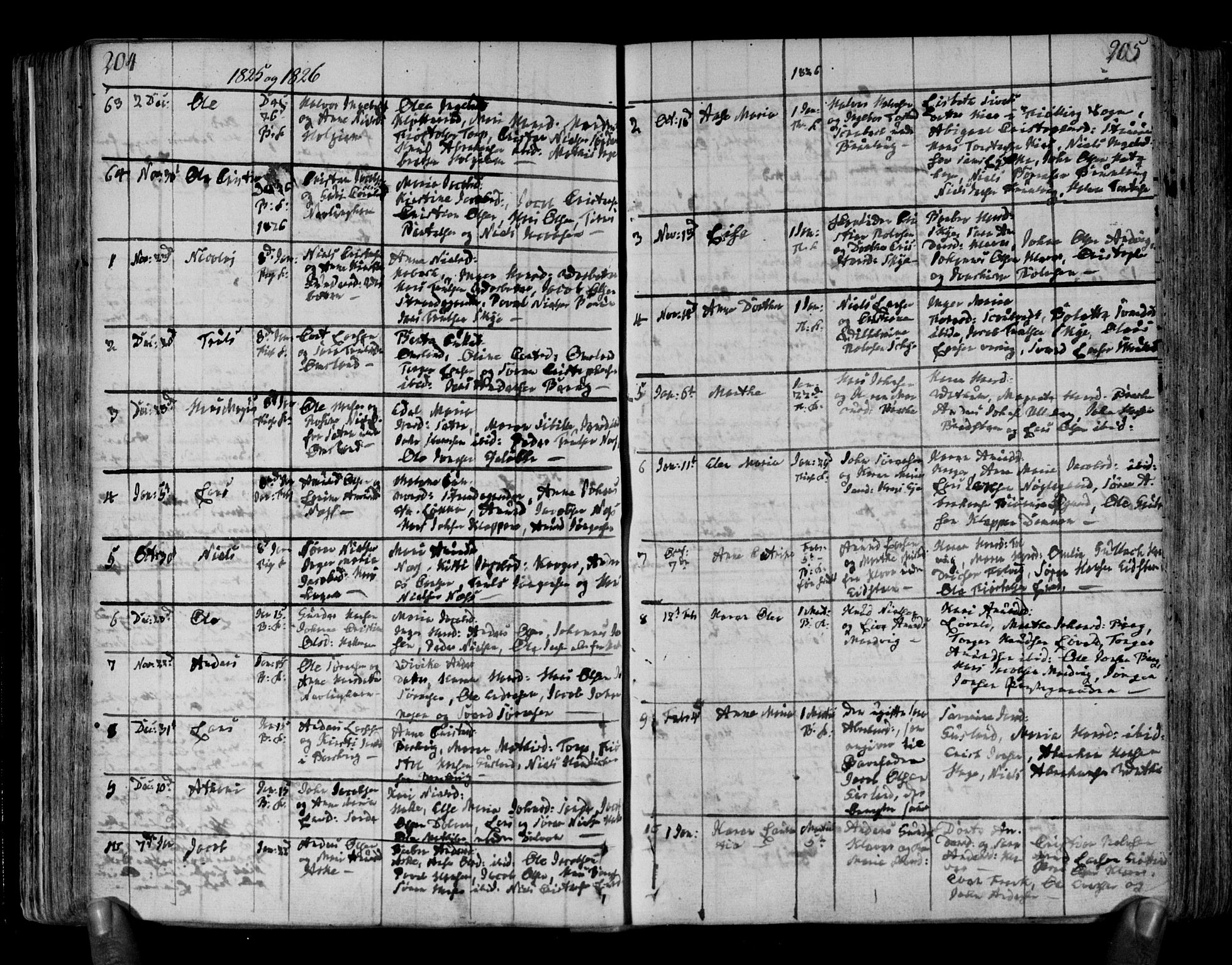 Brunlanes kirkebøker, AV/SAKO-A-342/F/Fa/L0002: Ministerialbok nr. I 2, 1802-1834, s. 204-205
