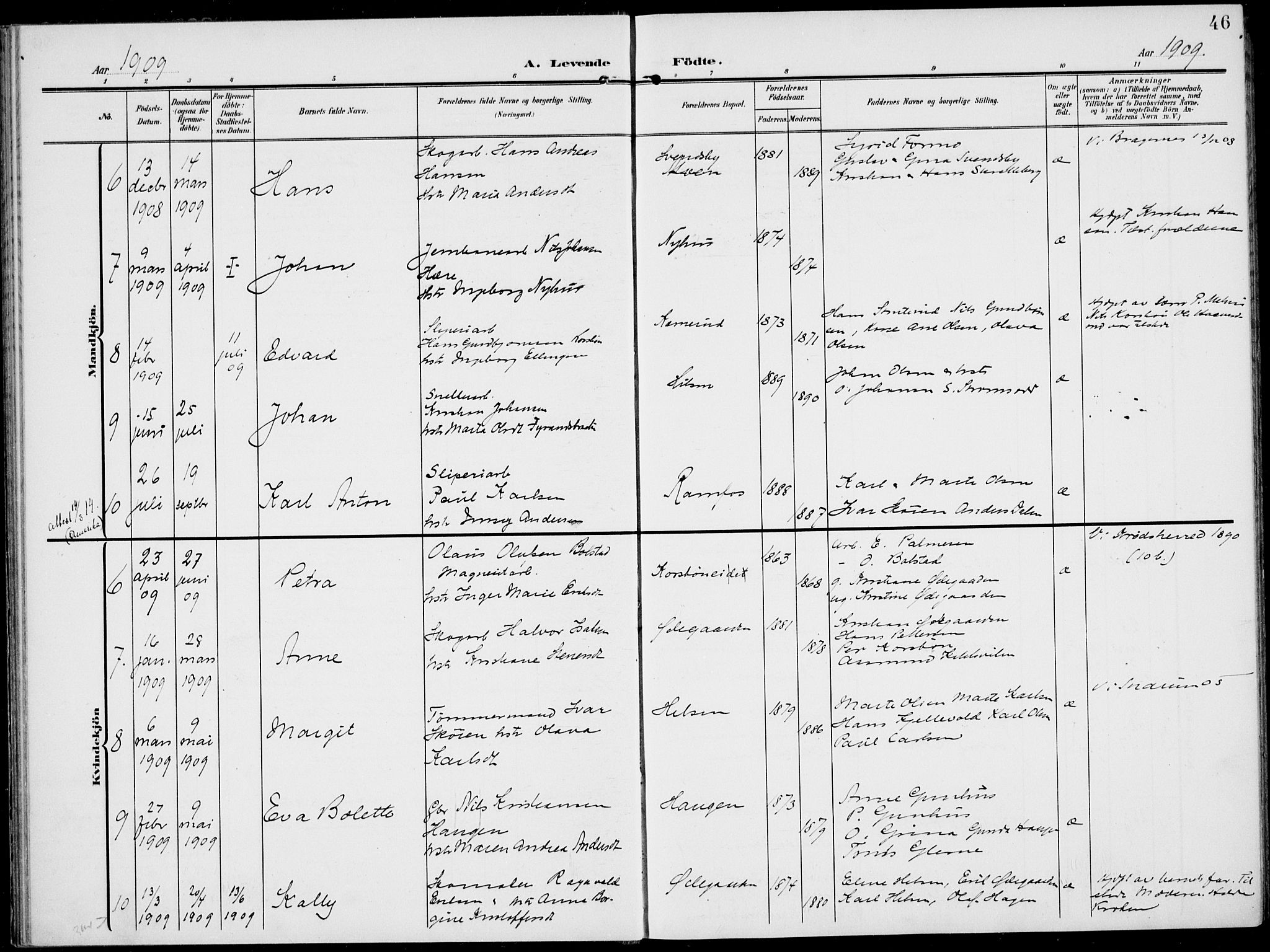 Modum kirkebøker, SAKO/A-234/F/Fa/L0019: Ministerialbok nr. 19, 1890-1914, s. 46