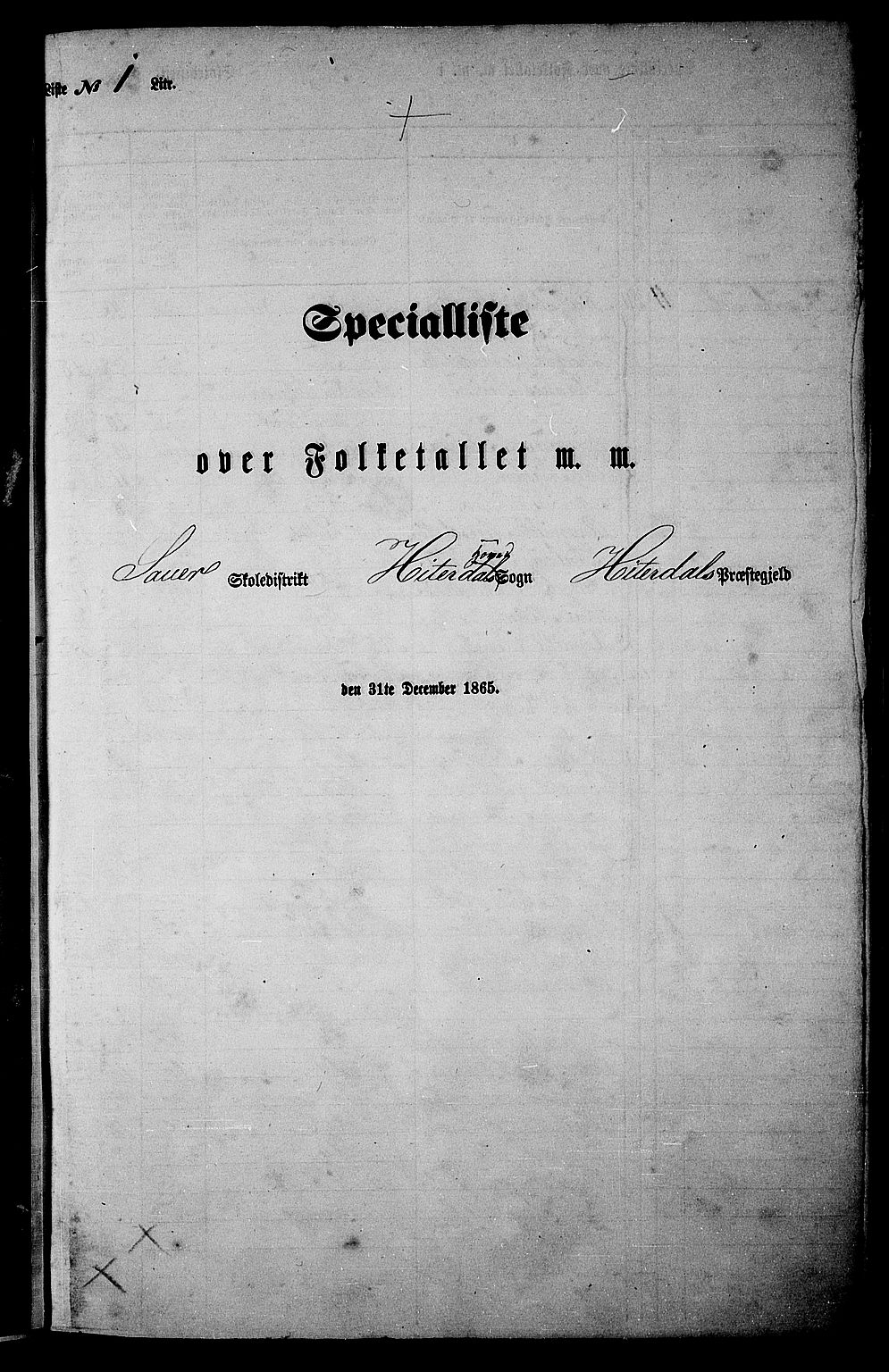 RA, Folketelling 1865 for 0823P Heddal prestegjeld, 1865, s. 11