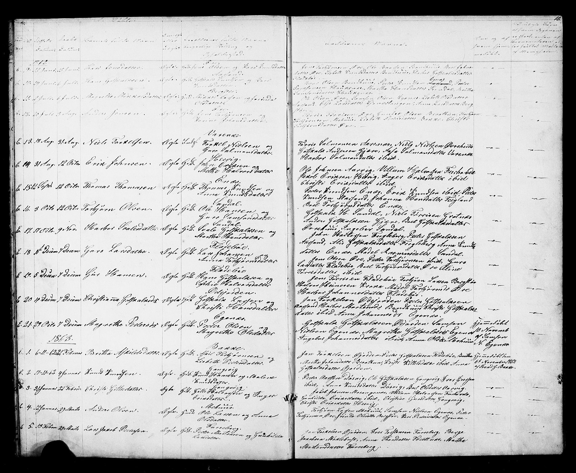 Kvinnherad sokneprestembete, AV/SAB-A-76401/H/Hab: Klokkerbok nr. D 1, 1856-1905, s. 10