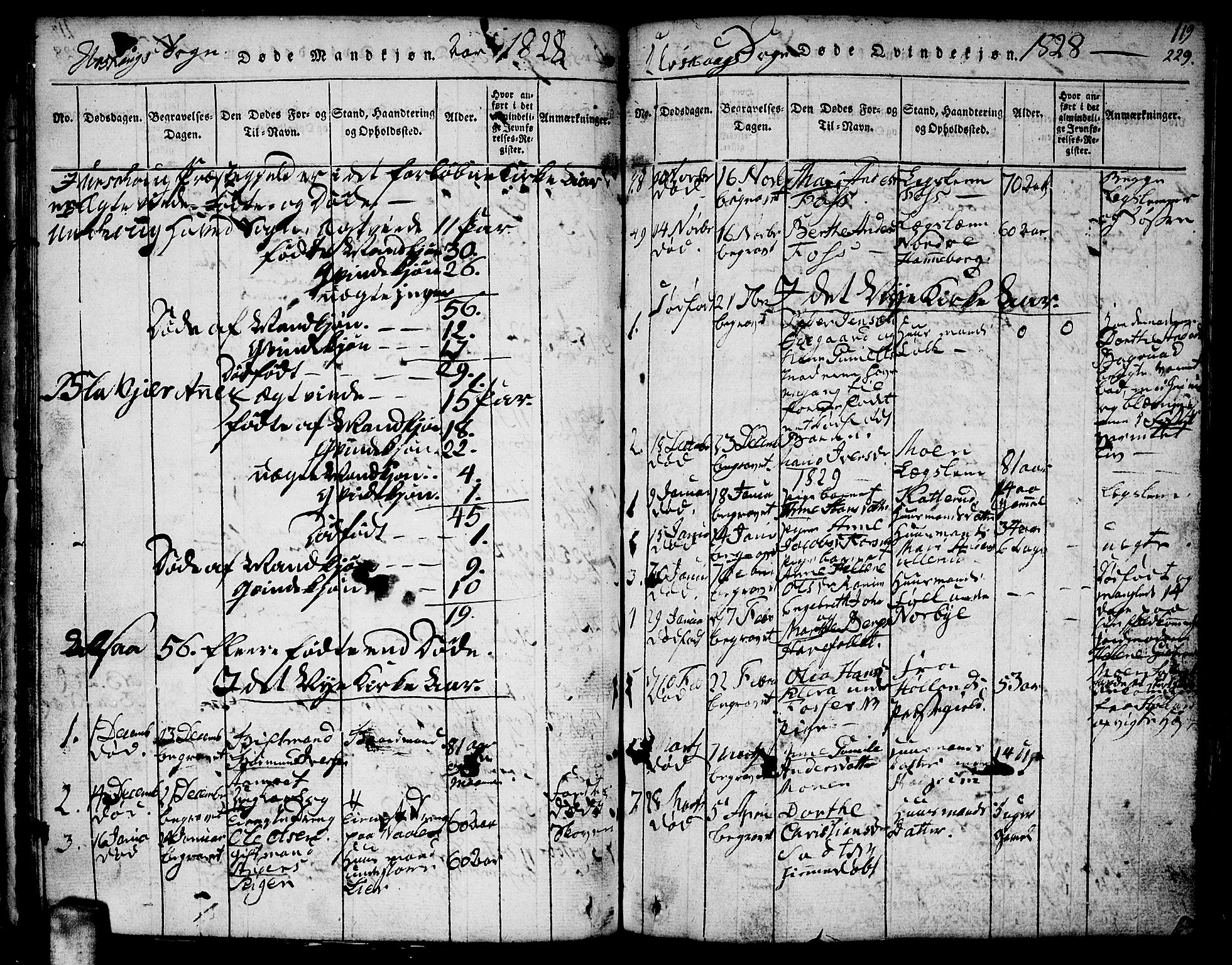 Aurskog prestekontor Kirkebøker, SAO/A-10304a/F/Fa/L0005: Ministerialbok nr. I 5, 1814-1829, s. 229