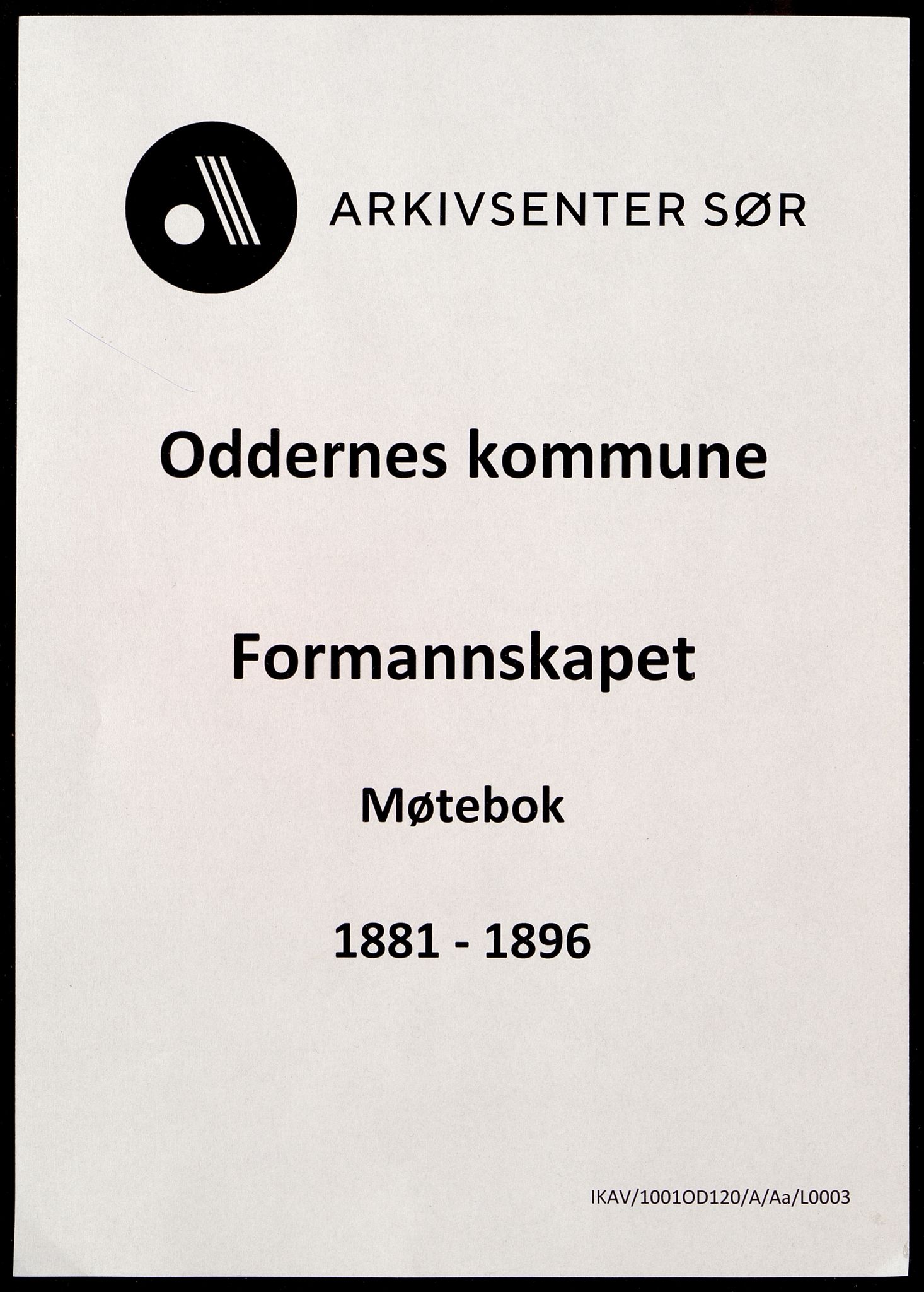 Oddernes kommune - Formannskapet, ARKSOR/1001OD120/A/Aa/L0003: Møtebok (d), 1881-1896