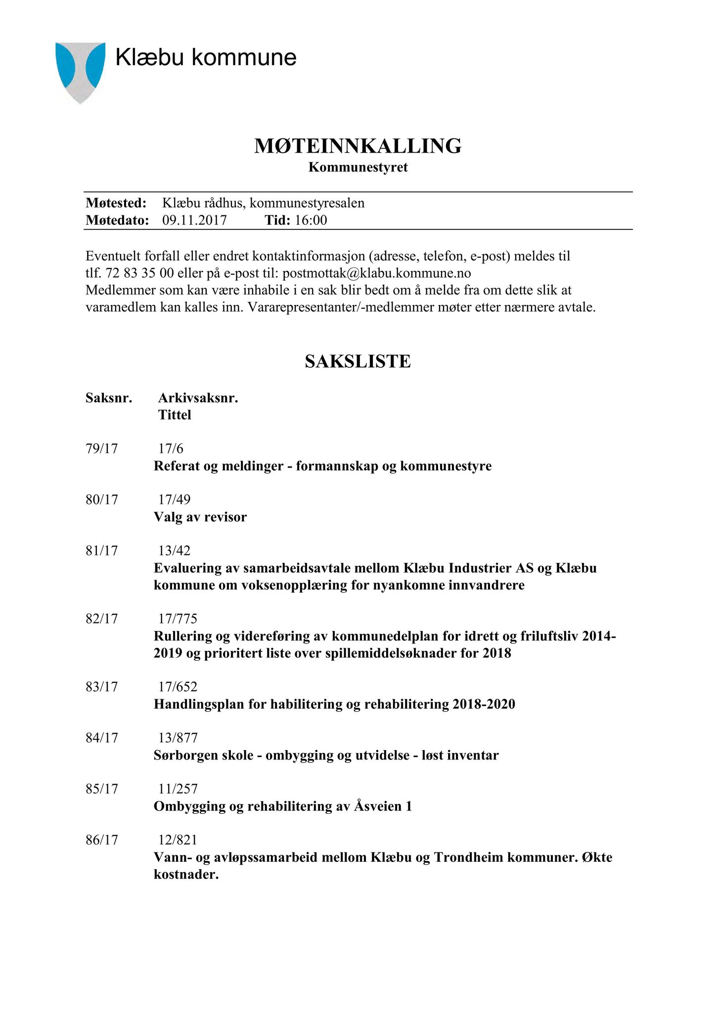 Klæbu Kommune, TRKO/KK/01-KS/L010: Kommunestyret - Møtedokumenter, 2017, s. 2549