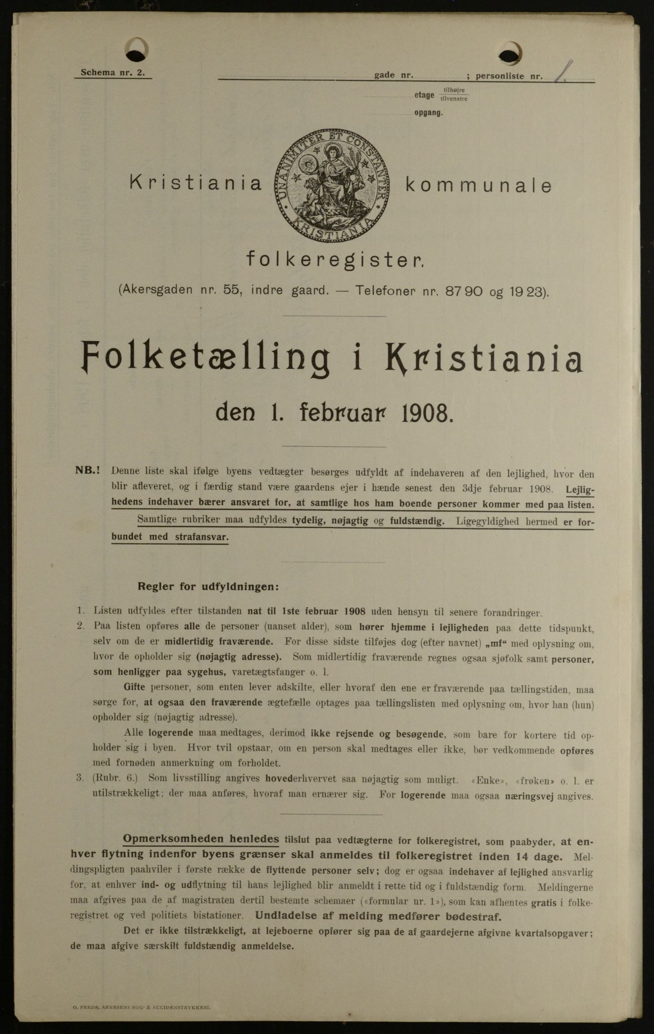 OBA, Kommunal folketelling 1.2.1908 for Kristiania kjøpstad, 1908, s. 89843