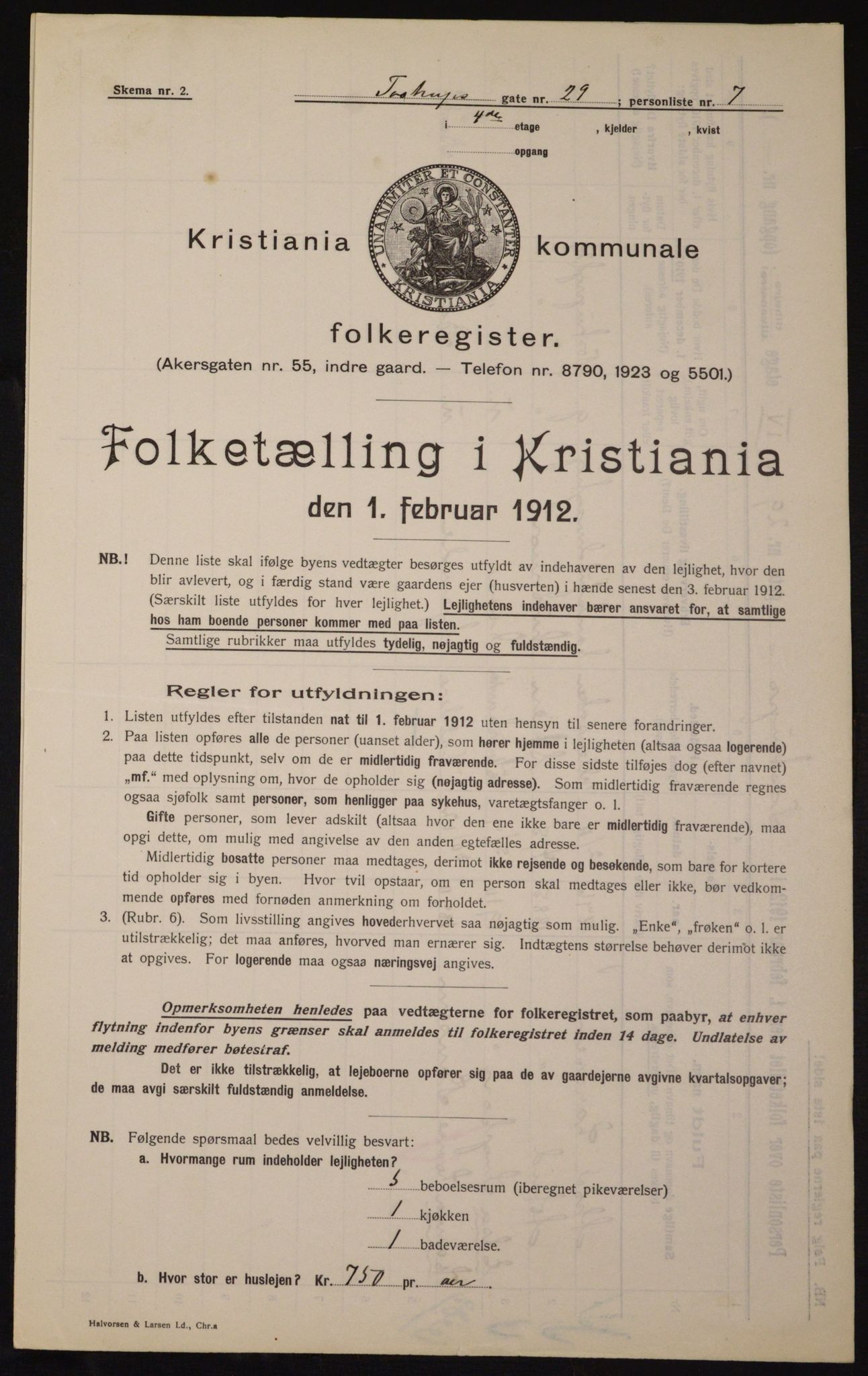 OBA, Kommunal folketelling 1.2.1912 for Kristiania, 1912, s. 115360