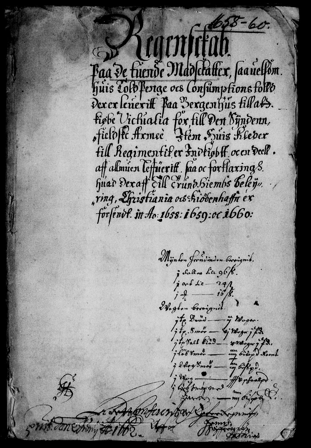 Rentekammeret inntil 1814, Reviderte regnskaper, Lensregnskaper, RA/EA-5023/R/Rb/Rbt/L0150: Bergenhus len, 1657-1661