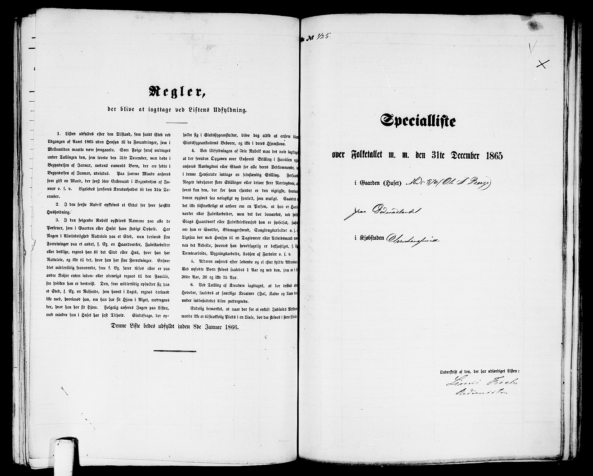 RA, Folketelling 1865 for 1503B Kristiansund prestegjeld, Kristiansund kjøpstad, 1865, s. 865