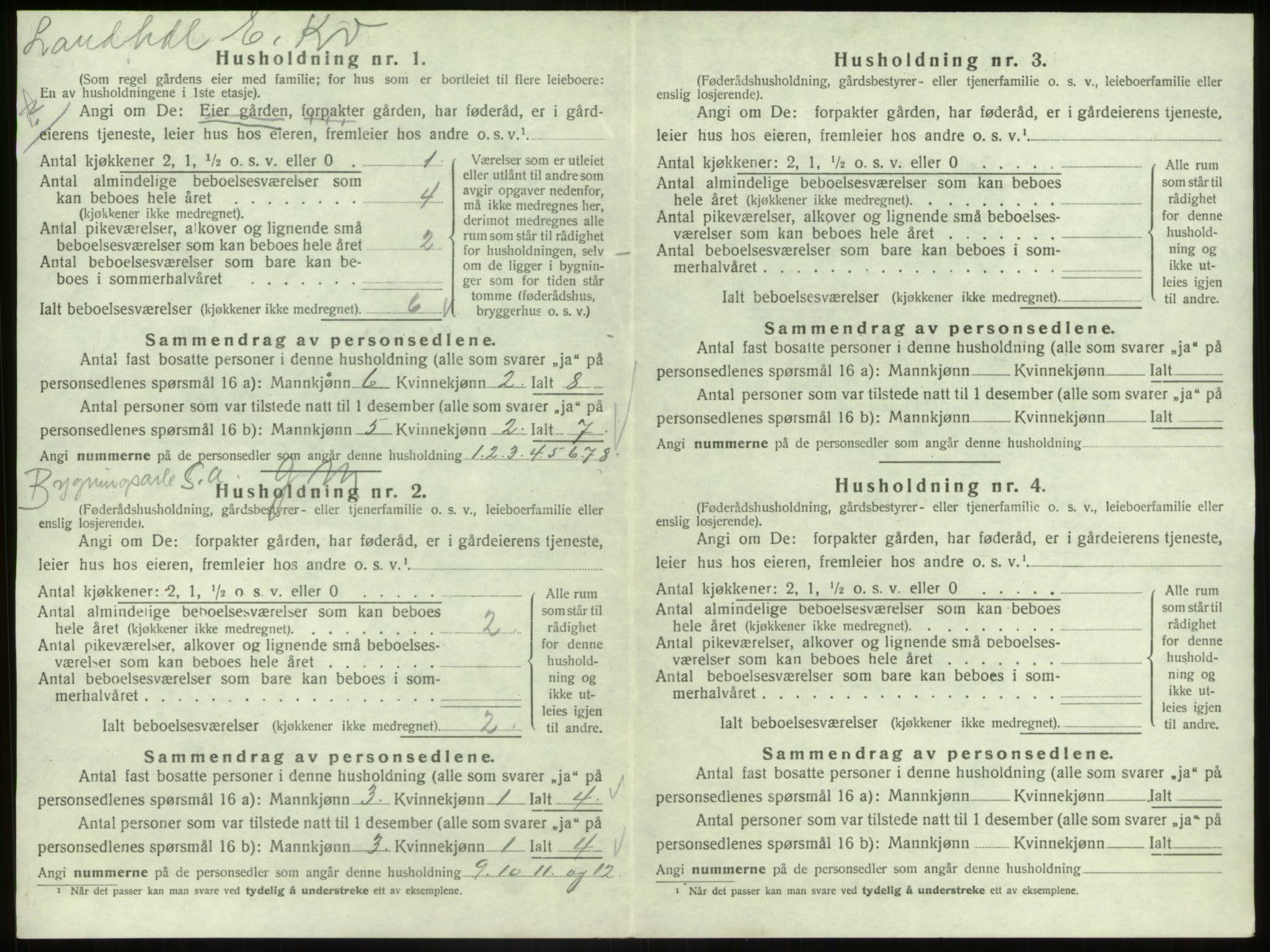 SAB, Folketelling 1920 for 1440 Nord-Vågsøy herred, 1920, s. 342