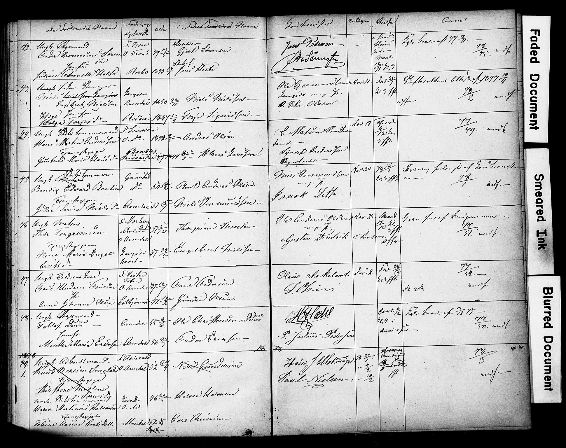 Arendal sokneprestkontor, Trefoldighet, AV/SAK-1111-0040/F/Fe/L0003: Lysningsprotokoll nr. A VI 3, 1872-1879