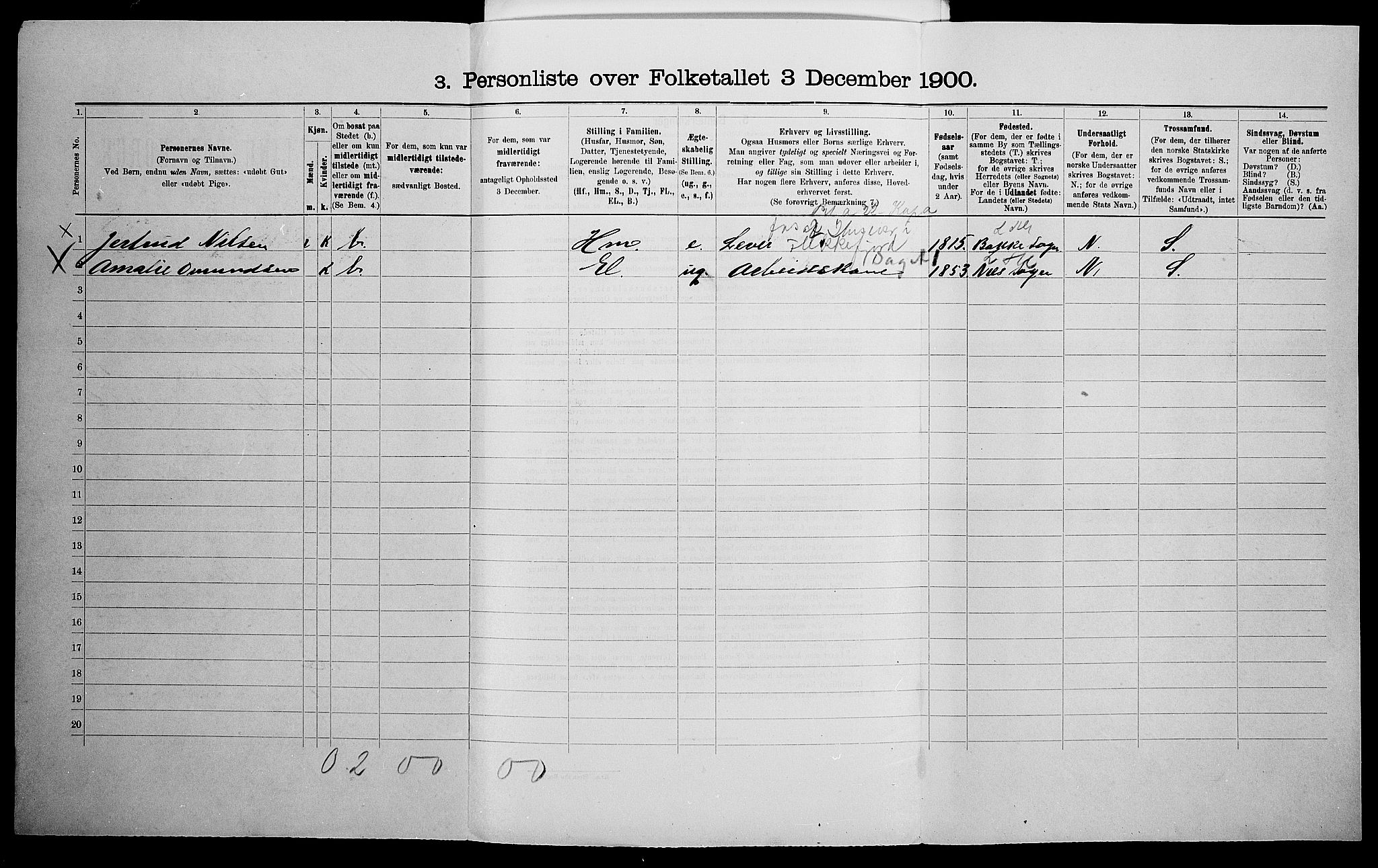 SAK, Folketelling 1900 for 1004 Flekkefjord kjøpstad, 1900, s. 1201