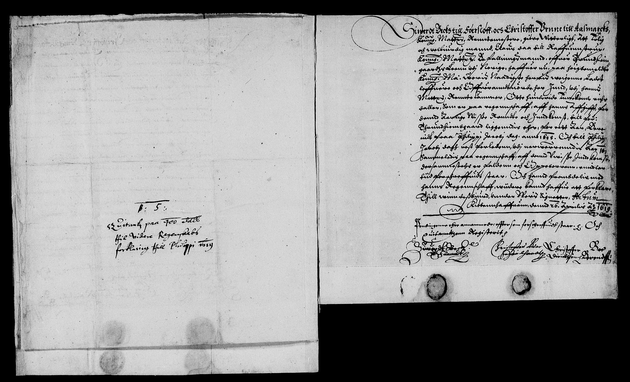 Rentekammeret inntil 1814, Reviderte regnskaper, Lensregnskaper, AV/RA-EA-5023/R/Rb/Rbw/L0017: Trondheim len, 1618-1619