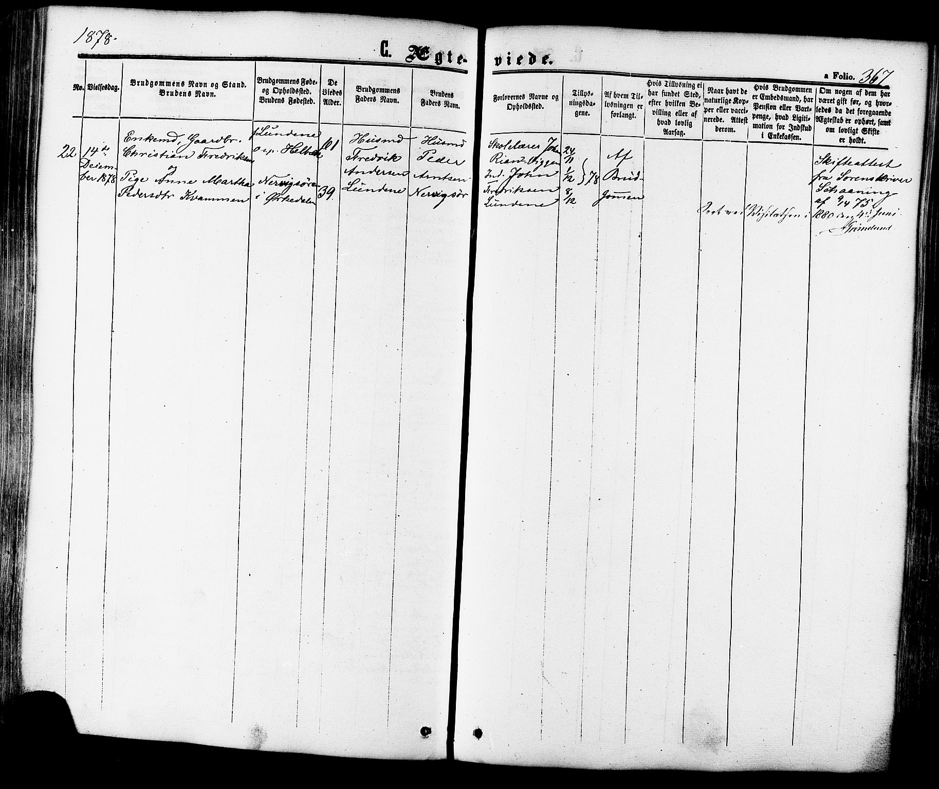 Ministerialprotokoller, klokkerbøker og fødselsregistre - Sør-Trøndelag, SAT/A-1456/665/L0772: Ministerialbok nr. 665A07, 1856-1878, s. 367