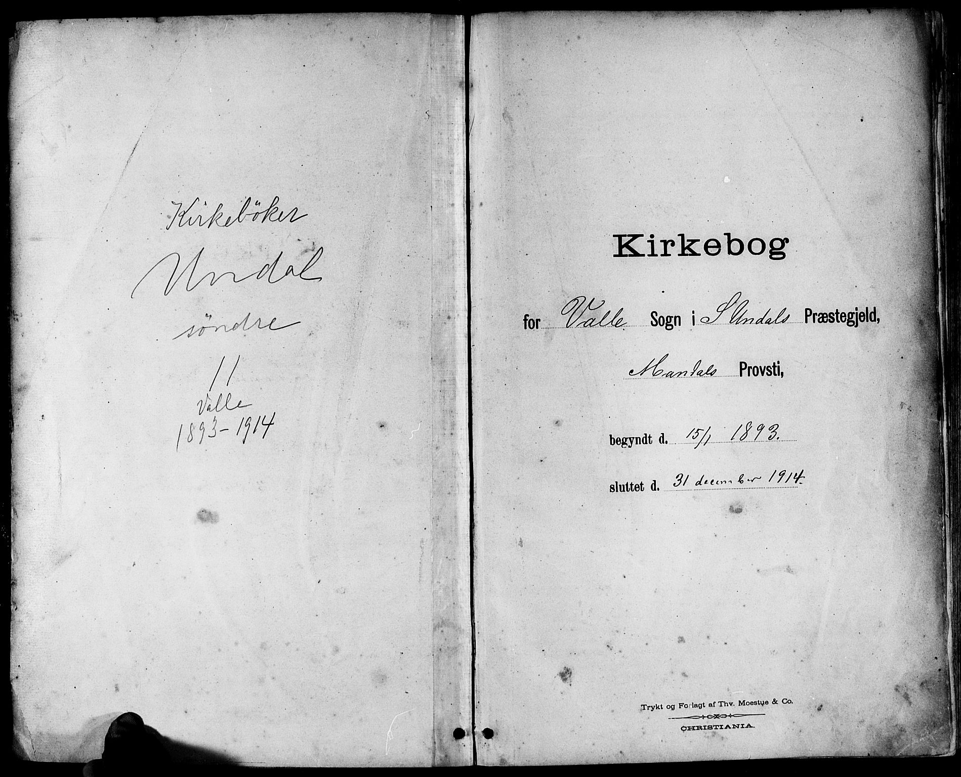 Sør-Audnedal sokneprestkontor, SAK/1111-0039/F/Fb/Fbb/L0006: Klokkerbok nr. B 6, 1893-1915