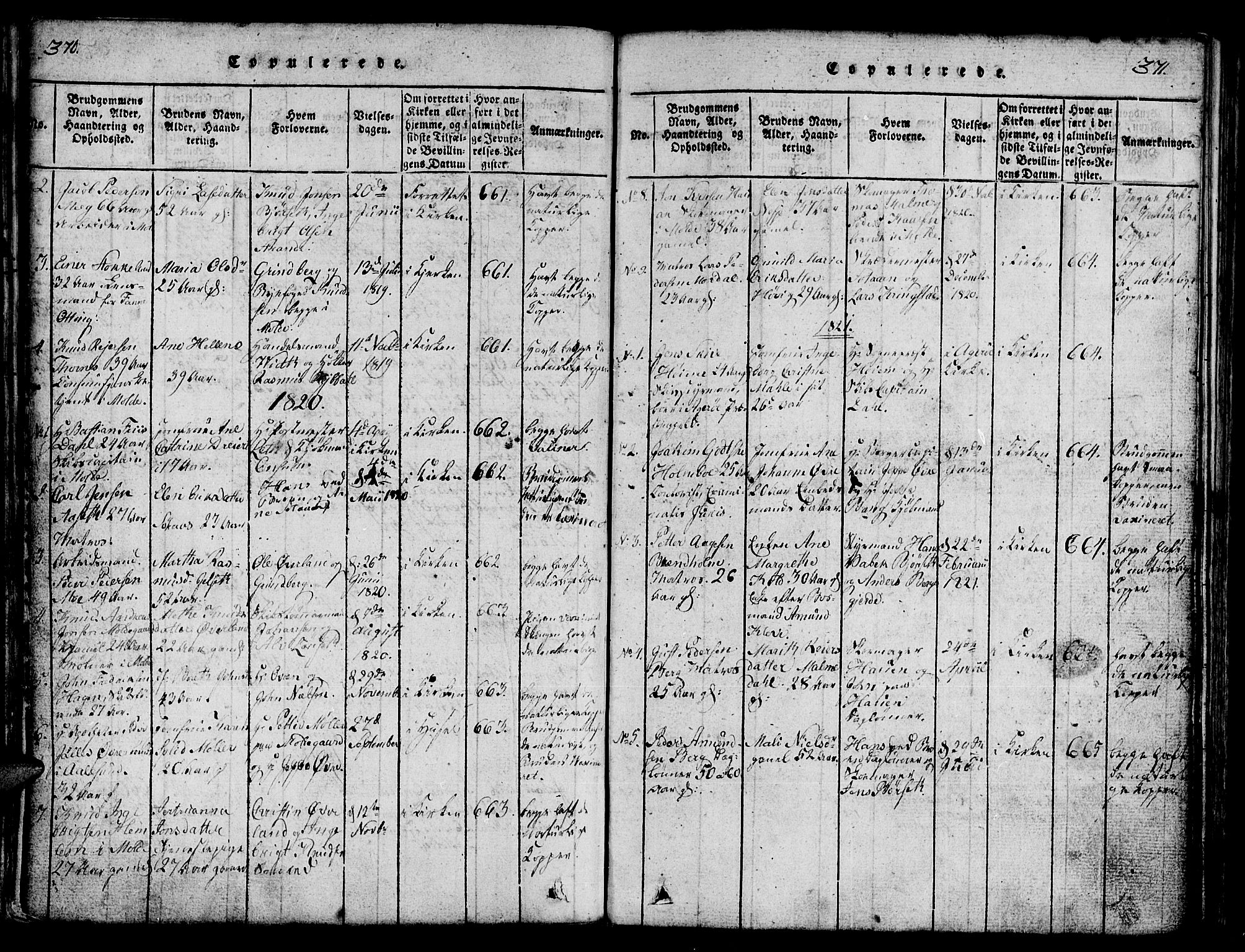 Ministerialprotokoller, klokkerbøker og fødselsregistre - Møre og Romsdal, AV/SAT-A-1454/558/L0700: Klokkerbok nr. 558C01, 1818-1868, s. 370-371