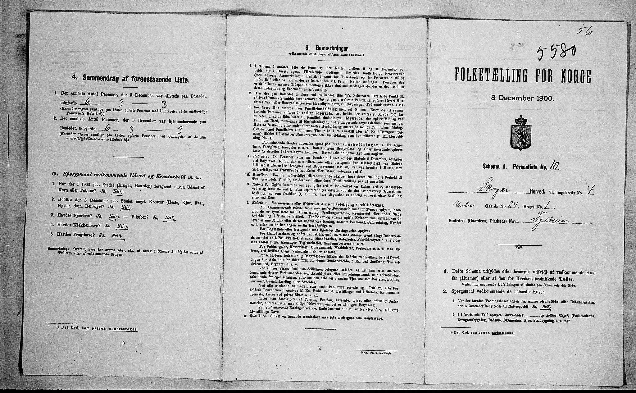 RA, Folketelling 1900 for 0712 Skoger herred, 1900, s. 47