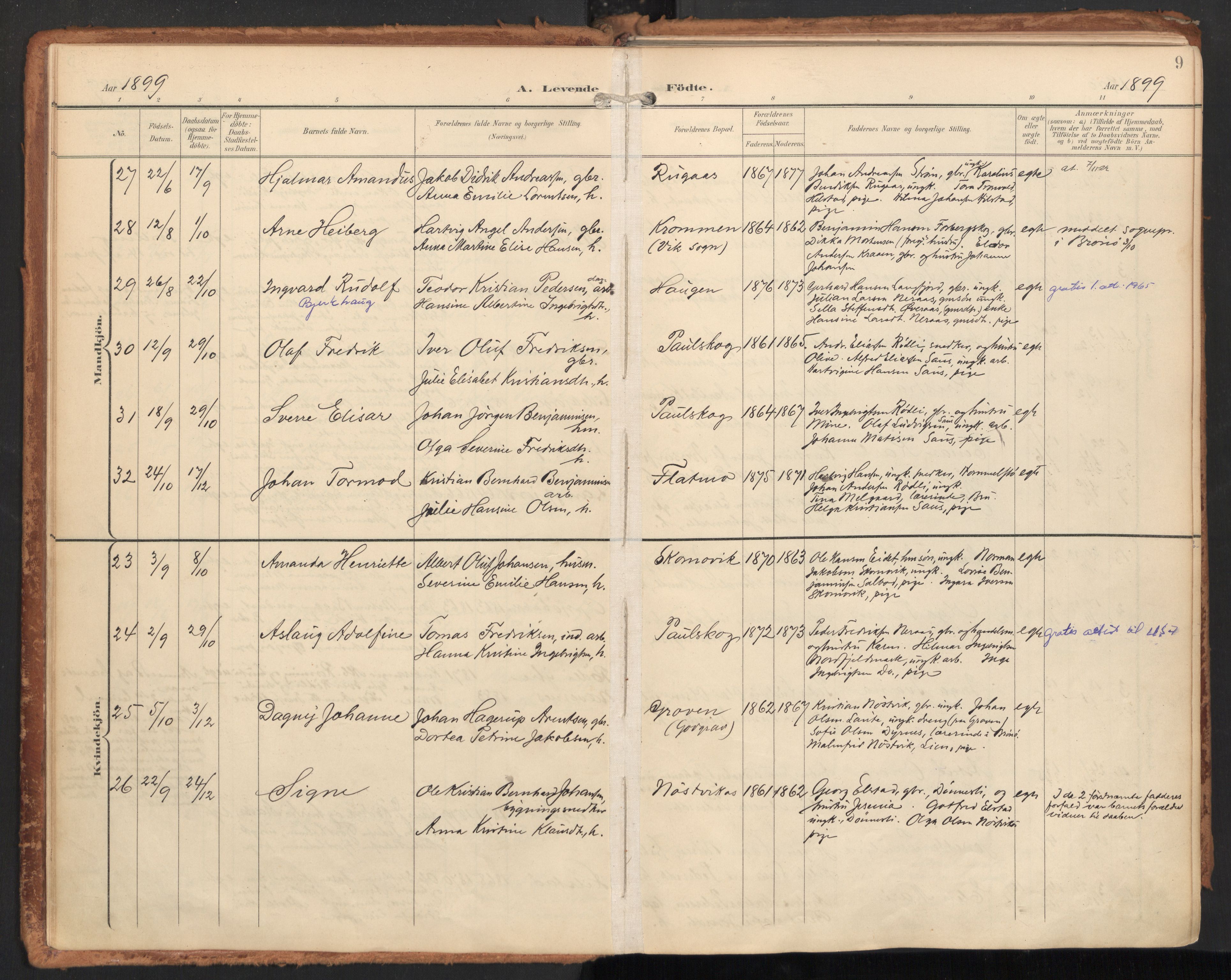 Ministerialprotokoller, klokkerbøker og fødselsregistre - Nordland, SAT/A-1459/814/L0227: Ministerialbok nr. 814A08, 1899-1920, s. 9