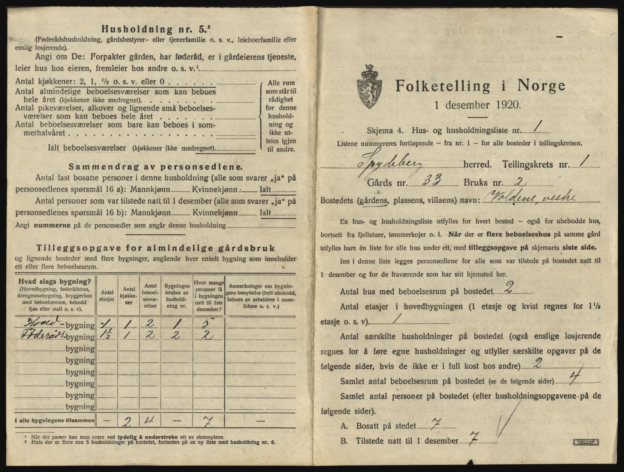 SAO, Folketelling 1920 for 0123 Spydeberg herred, 1920, s. 41