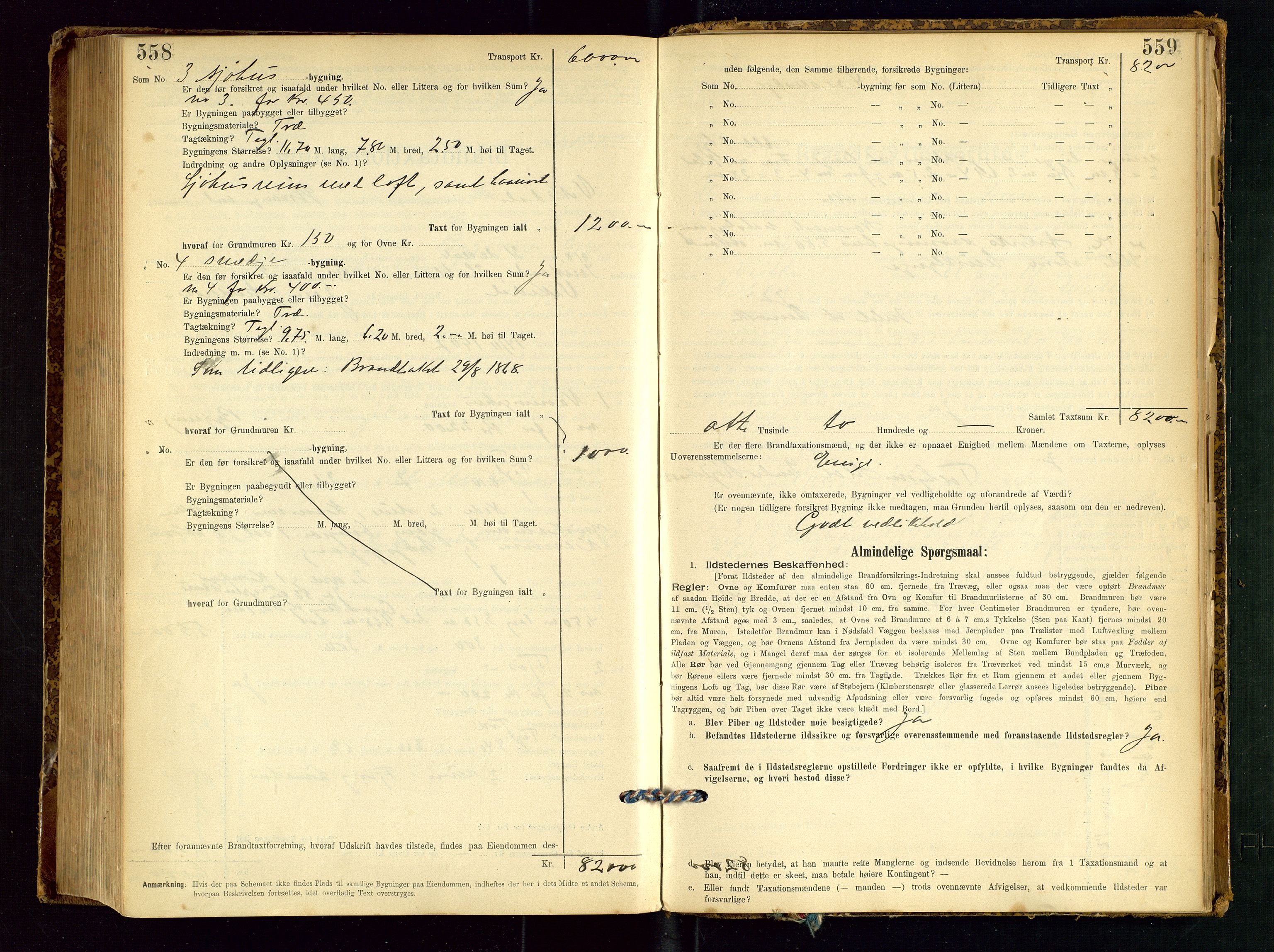 Vikedal lensmannskontor, AV/SAST-A-100179/Gob/L0004: Branntakstprotokoll, 1894-1952, s. 558-559