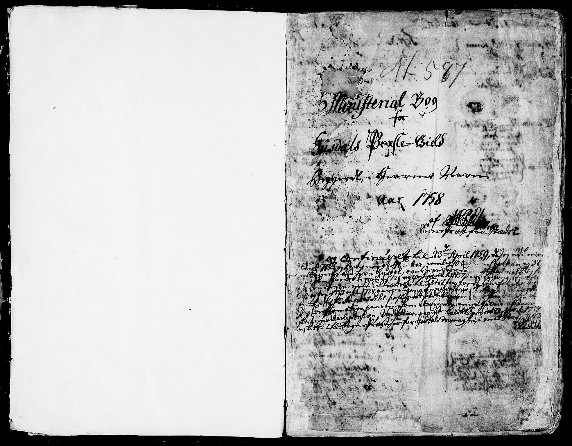 Gausdal prestekontor, SAH/PREST-090/H/Ha/Haa/L0003: Ministerialbok nr. 3, 1758-1809, s. 1