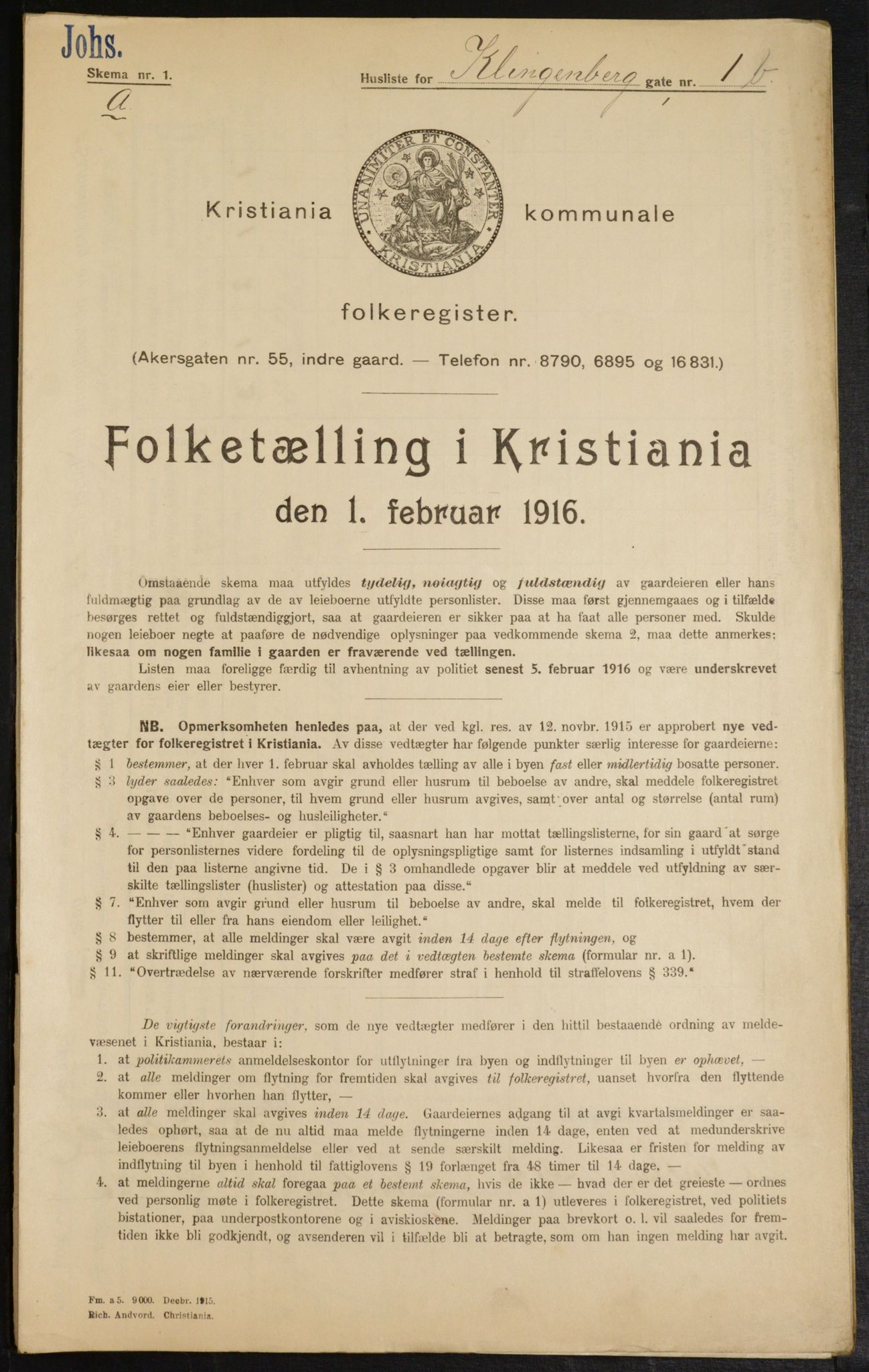 OBA, Kommunal folketelling 1.2.1916 for Kristiania, 1916, s. 52969