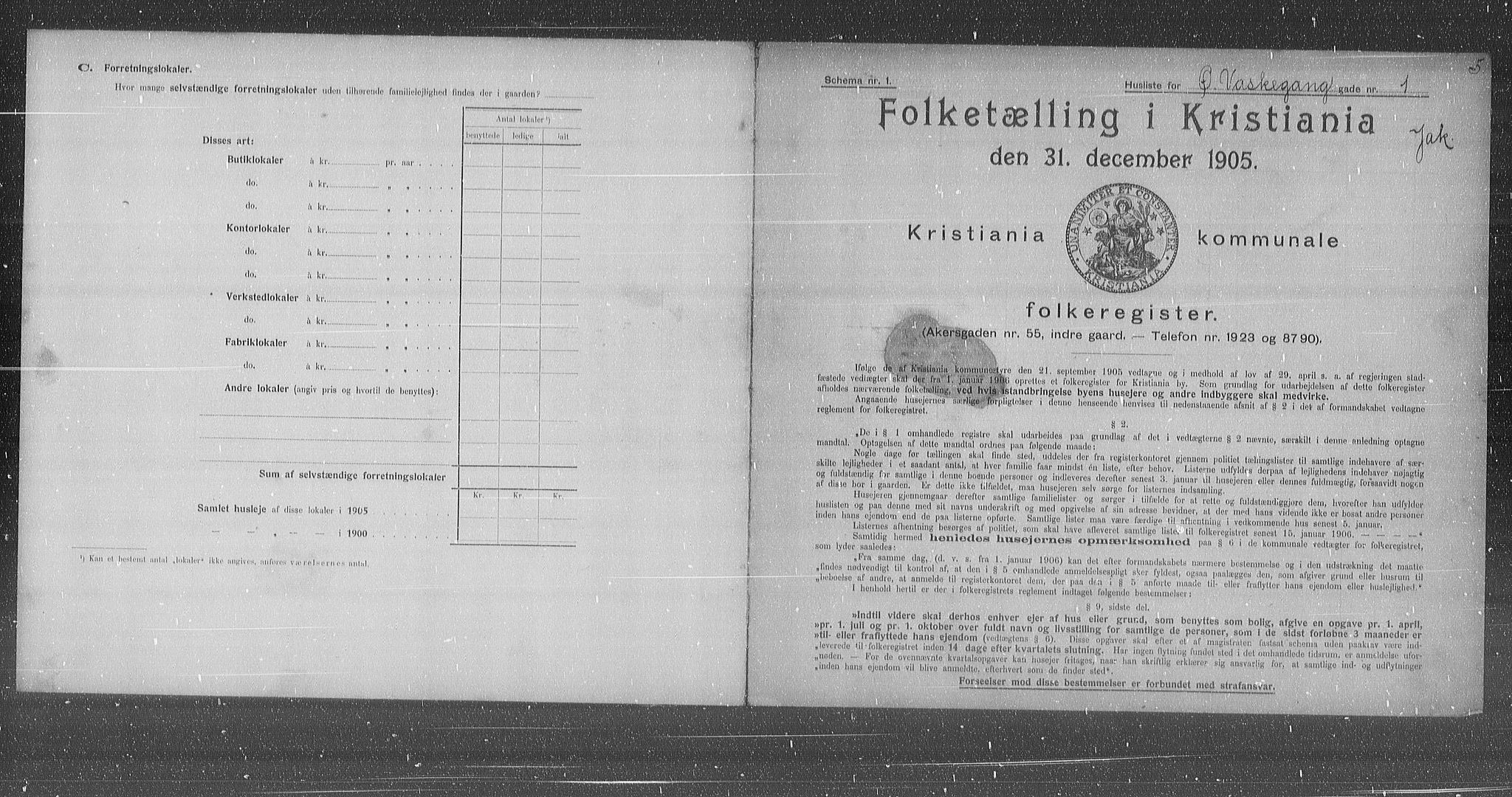 OBA, Kommunal folketelling 31.12.1905 for Kristiania kjøpstad, 1905, s. 68354