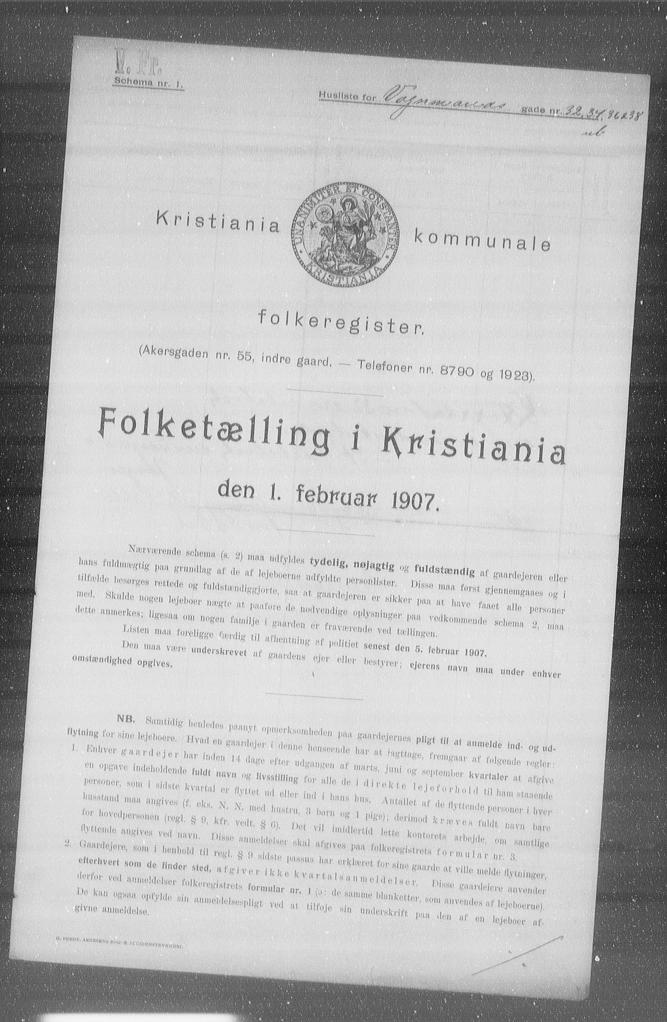 OBA, Kommunal folketelling 1.2.1907 for Kristiania kjøpstad, 1907, s. 63193