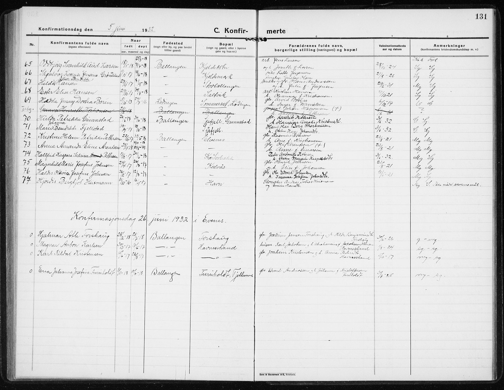 Ministerialprotokoller, klokkerbøker og fødselsregistre - Nordland, AV/SAT-A-1459/869/L0975: Klokkerbok nr. 869C01, 1923-1939, s. 131