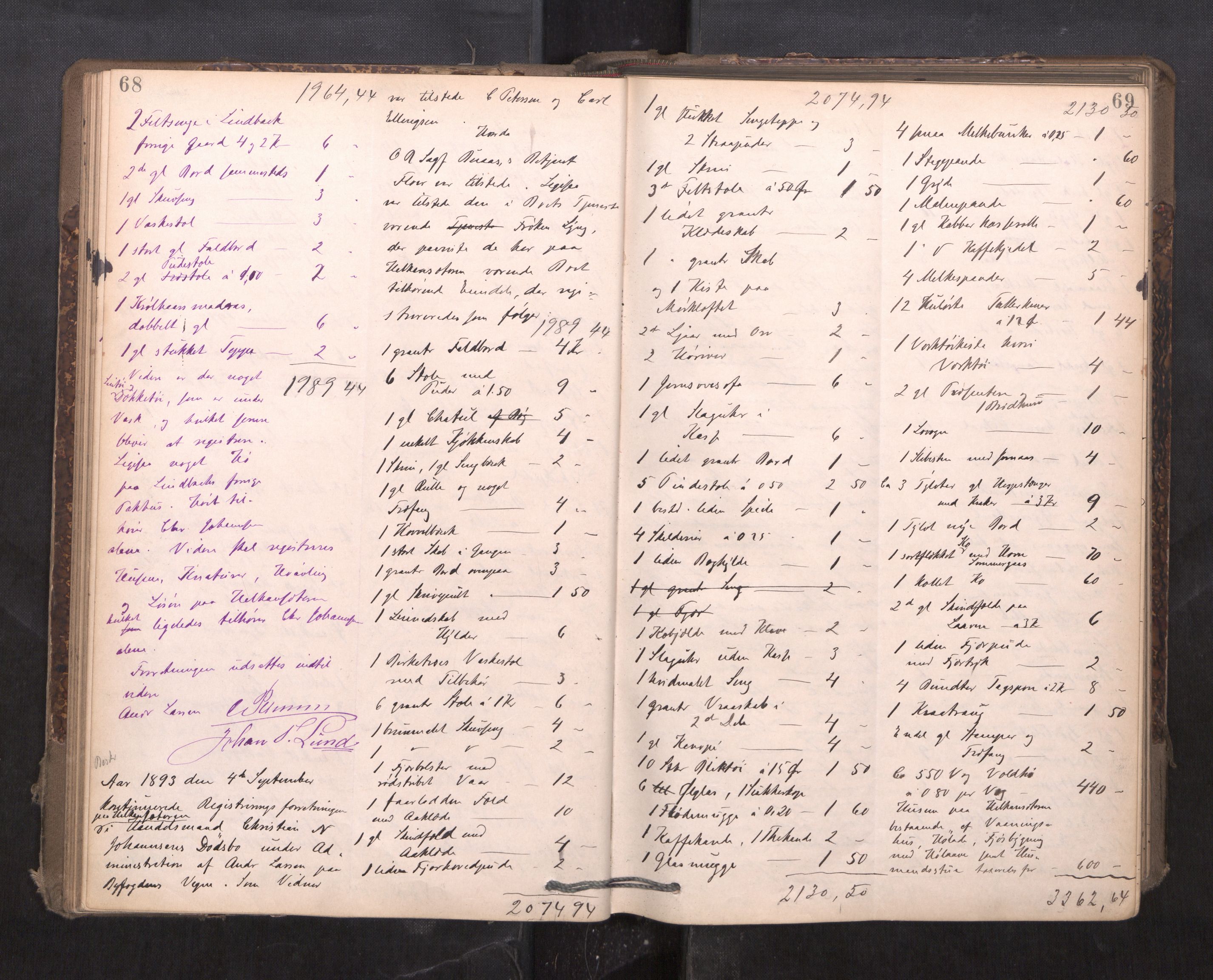 Trondheim byfogd, AV/SAT-A-0003/1/3/3C/L0015: Skifteregistreringsprotokoll - 24/2-21/3 (u/ register), 1893-1899, s. 68-69