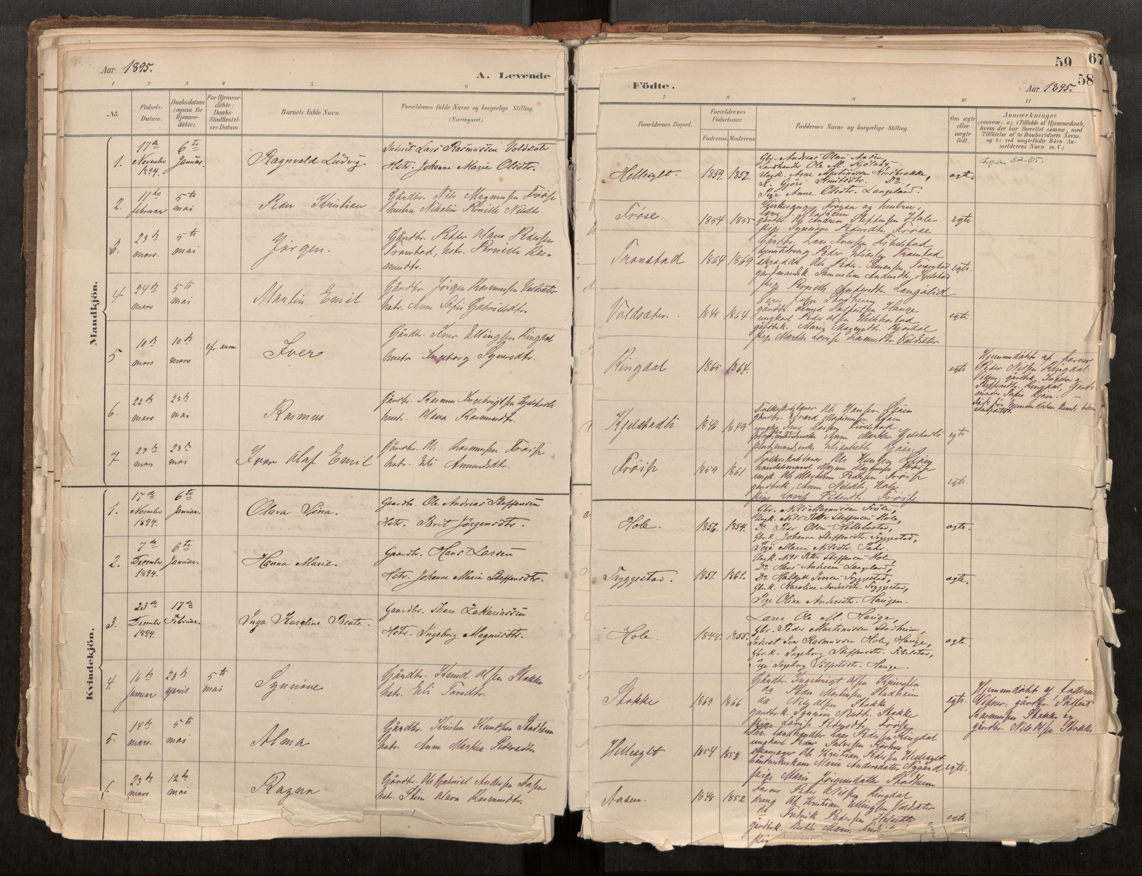 Sunnylven sokneprestkontor, AV/SAT-A-1007/H/Ha/Haa/L0002: Ministerialbok nr. 517A09, 1882-1939, s. 58