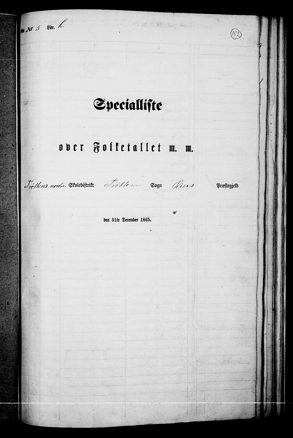 RA, Folketelling 1865 for 0521P Øyer prestegjeld, 1865, s. 138