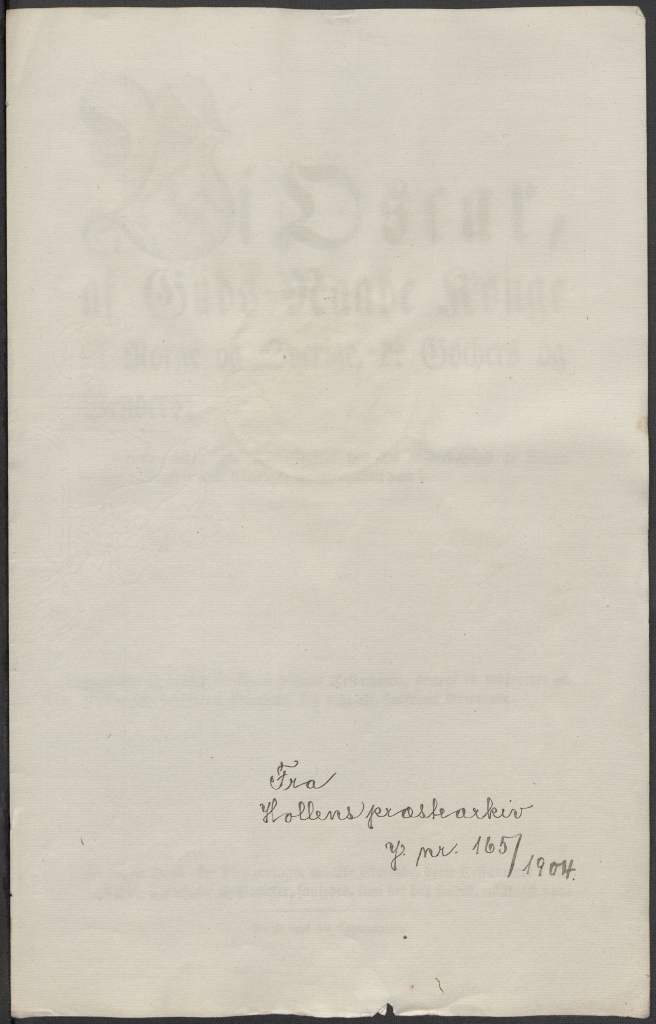 Riksarkivets diplomsamling, RA/EA-5965/F15/L0026: Prestearkiv - Telemark, 1575-1838, s. 217